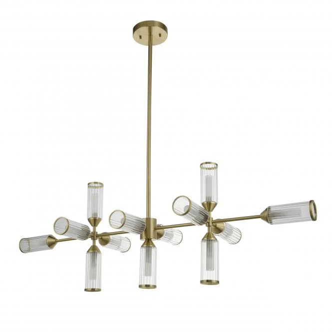 Hourglass 13Lt Linear Pendant - Satin Brass - Image 2