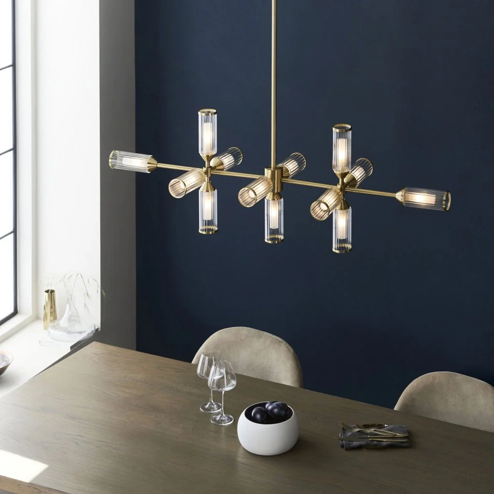 Hourglass 13Lt Linear Pendant - Satin Brass - Image 3