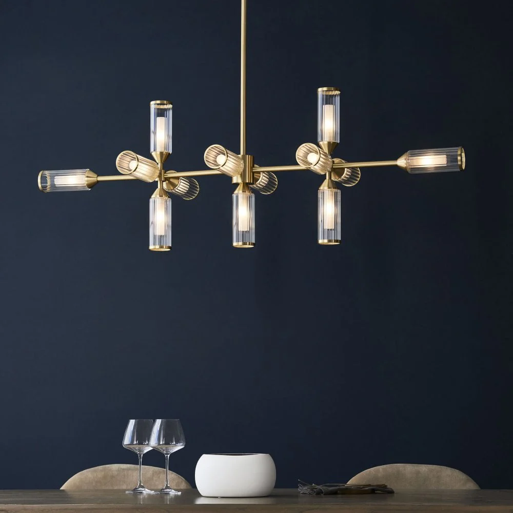 Hourglass 13Lt Linear Pendant - Satin Brass - Image 4