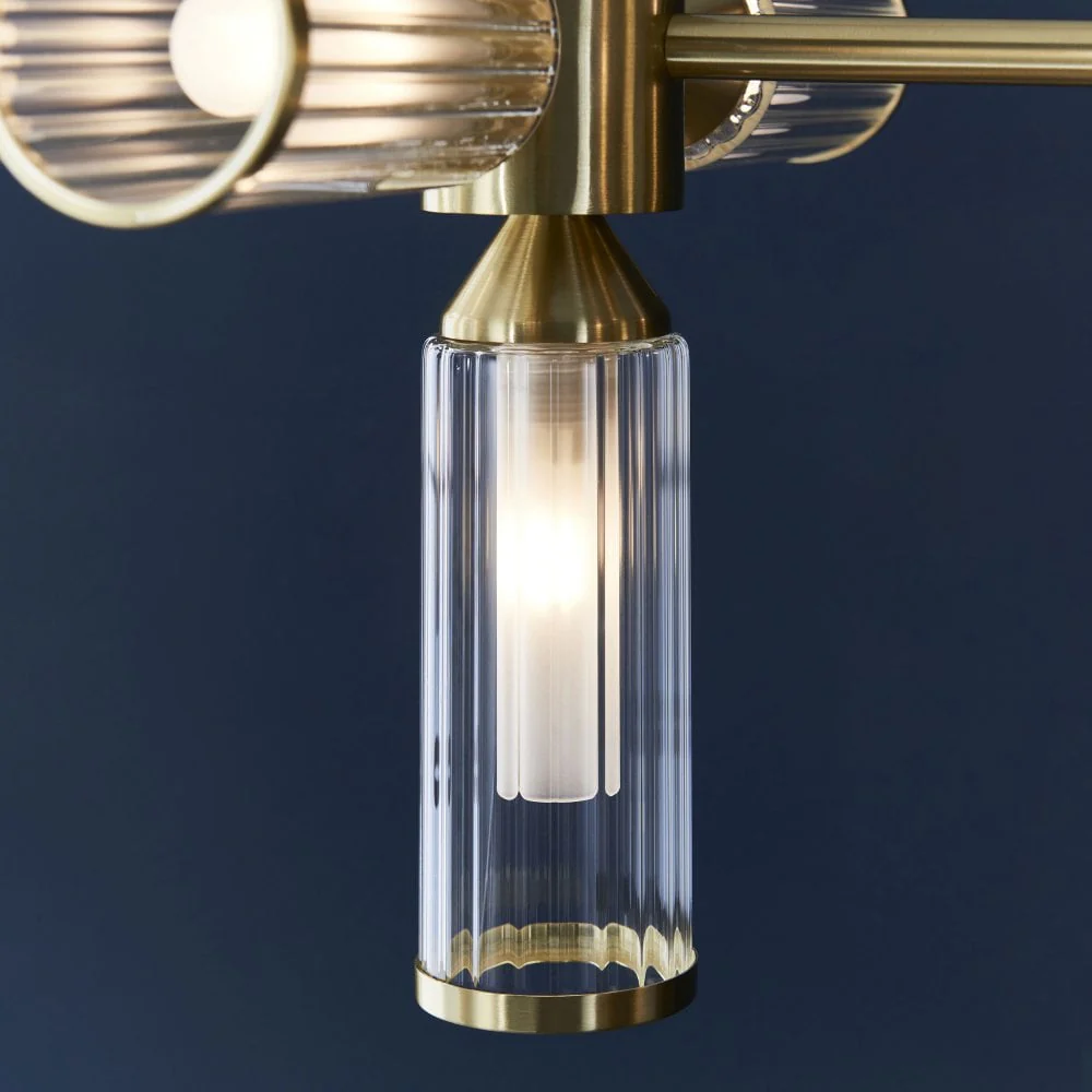 Hourglass 13Lt Linear Pendant - Satin Brass - Image 6