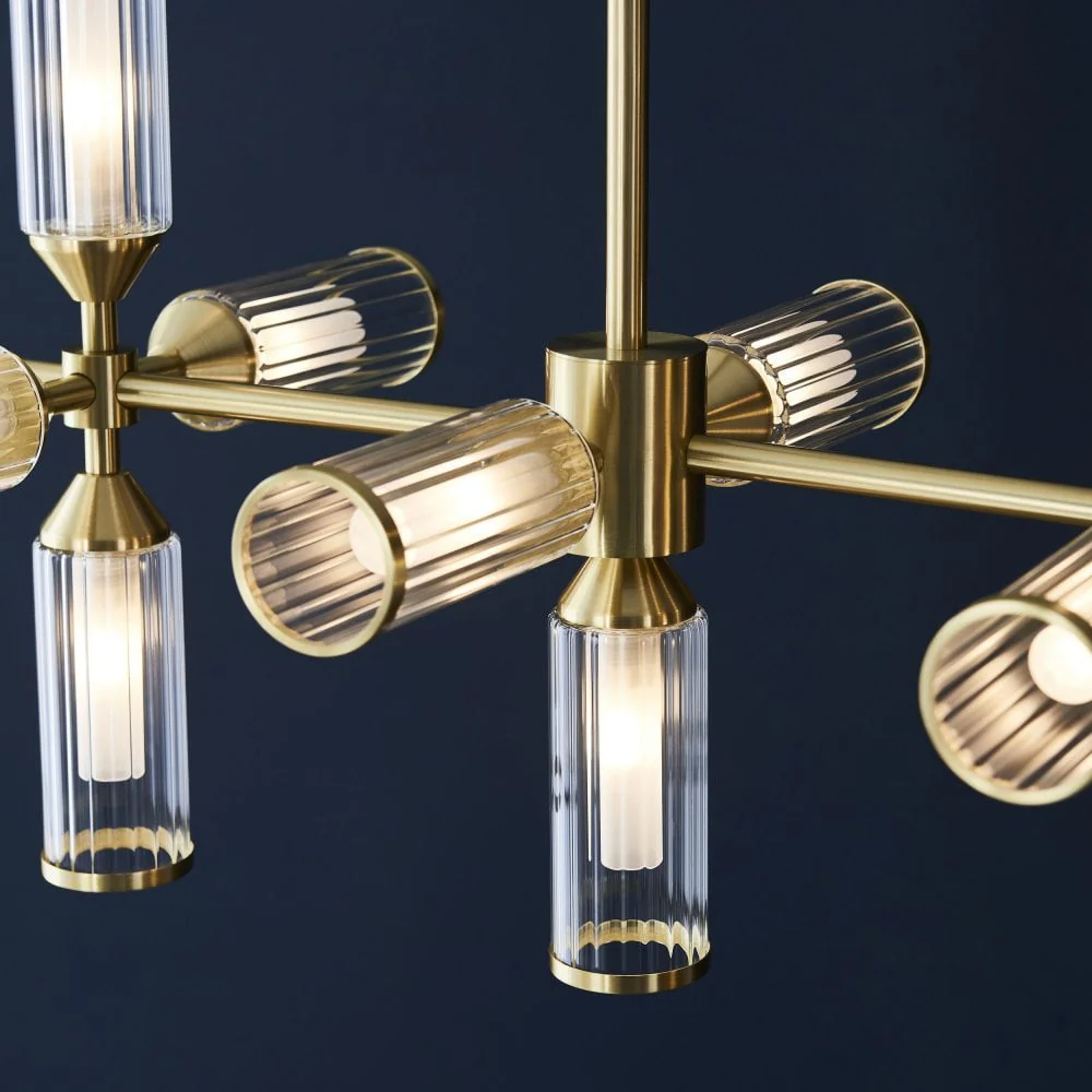 Hourglass 13Lt Linear Pendant - Satin Brass - Image 7