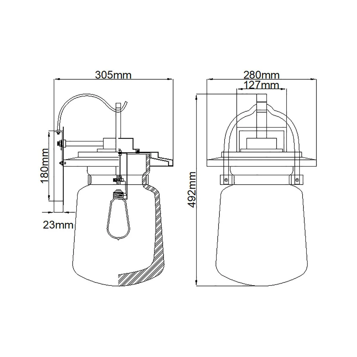 Lasalle 1 Light Small/Medium/Large Outdoor Wall Lantern - Western Bronze E27 IP44 - Image 16