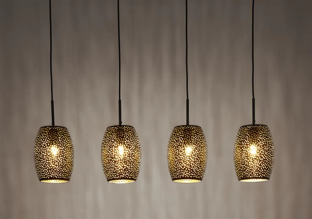 Laser 4Lt Kitchen Light - Black Laser Cut Metal - Image 5