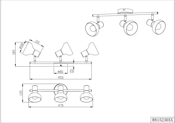 Latika 2/3/4Lt Bar Spotlight - Black/White - Image 8