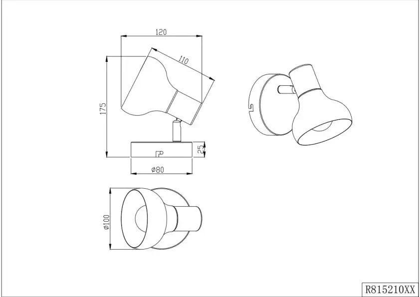 Latika Wall/Ceiling Spotlight - White/Black - Image 5