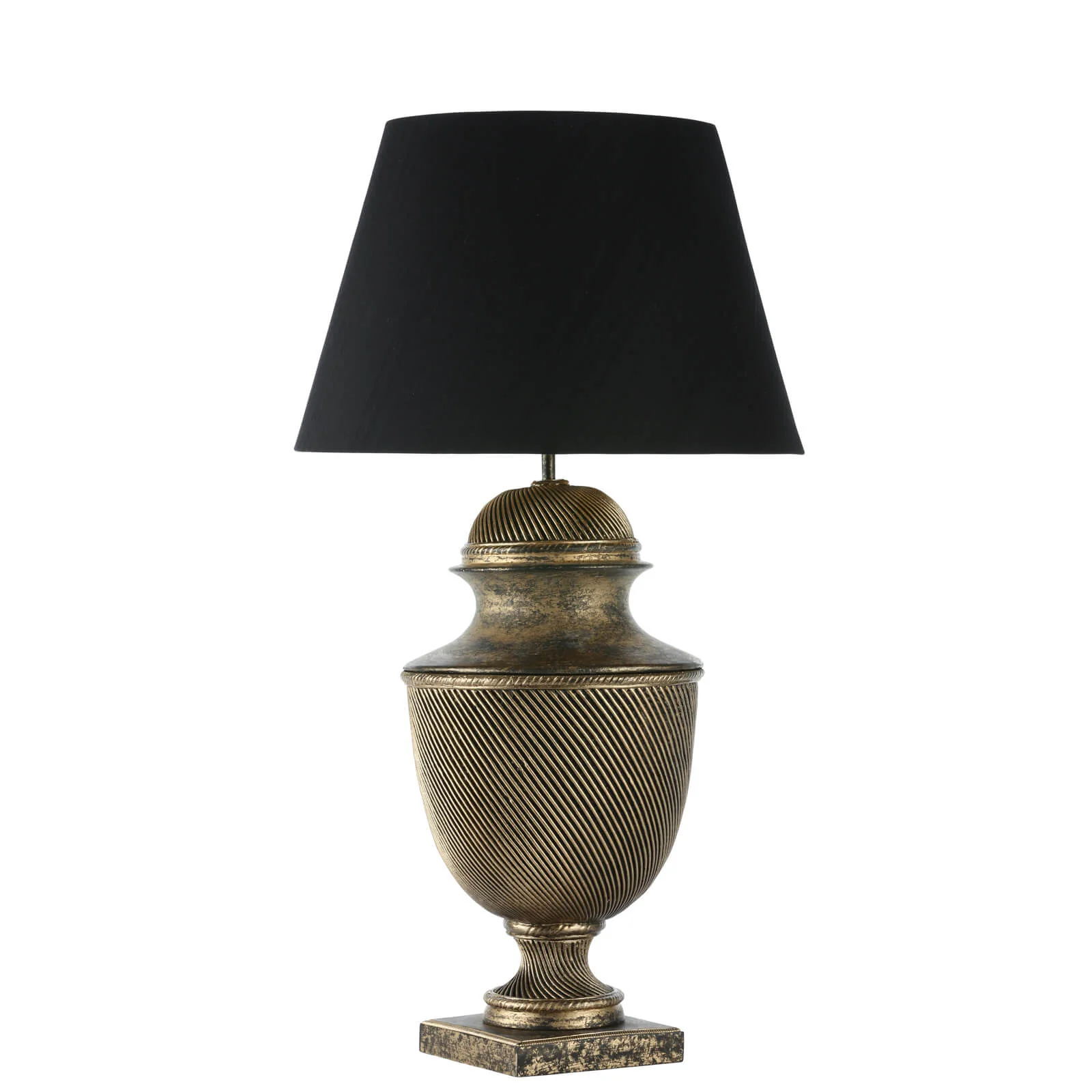 Lattice Table Lamp In Black & Gold/Cream & Gold, Base Only E27 - Image 11