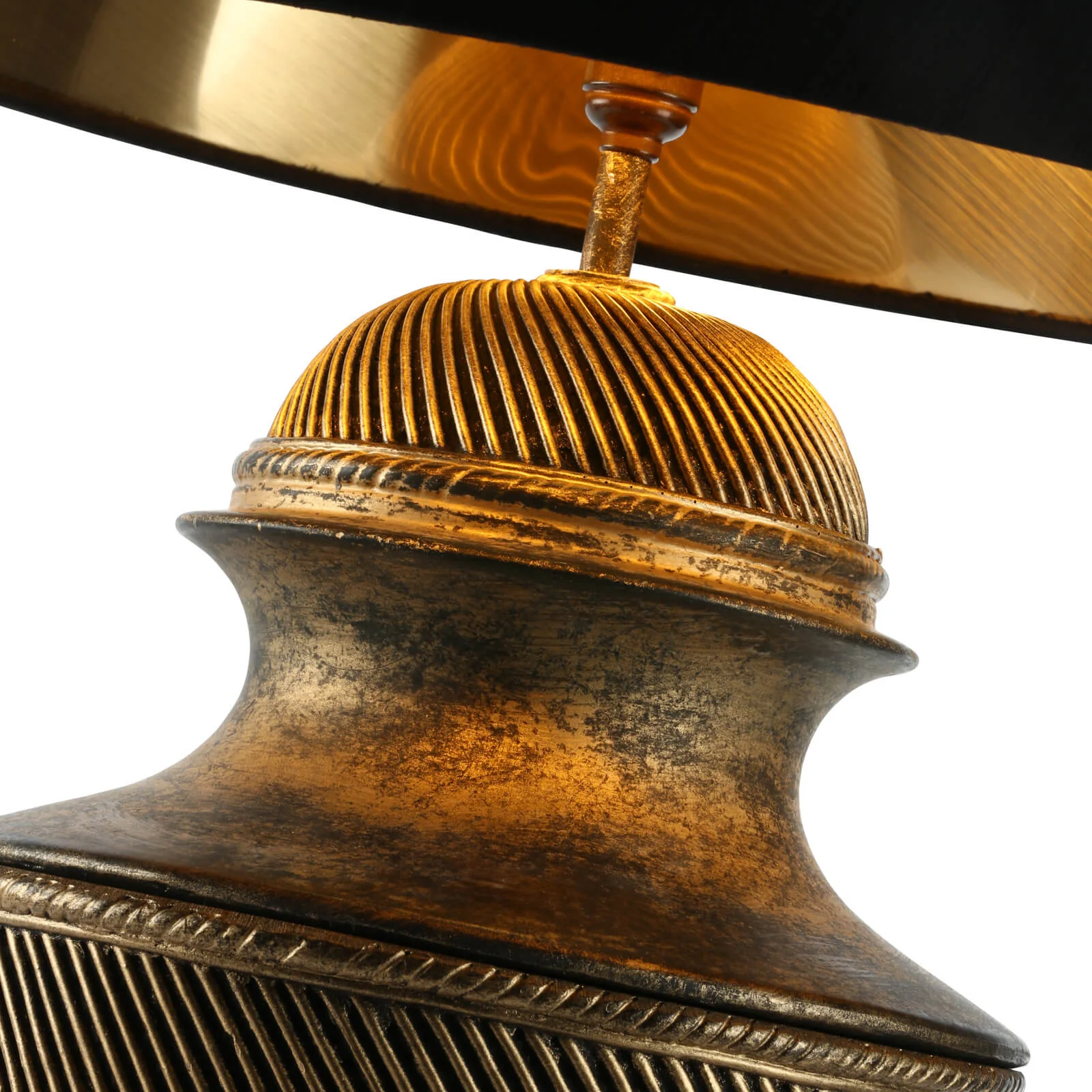 Lattice Table Lamp In Black & Gold/Cream & Gold, Base Only E27 - Image 13