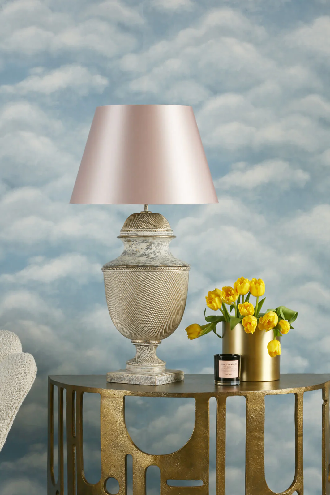 Lattice Table Lamp In Black & Gold/Cream & Gold, Base Only E27 - Image 14