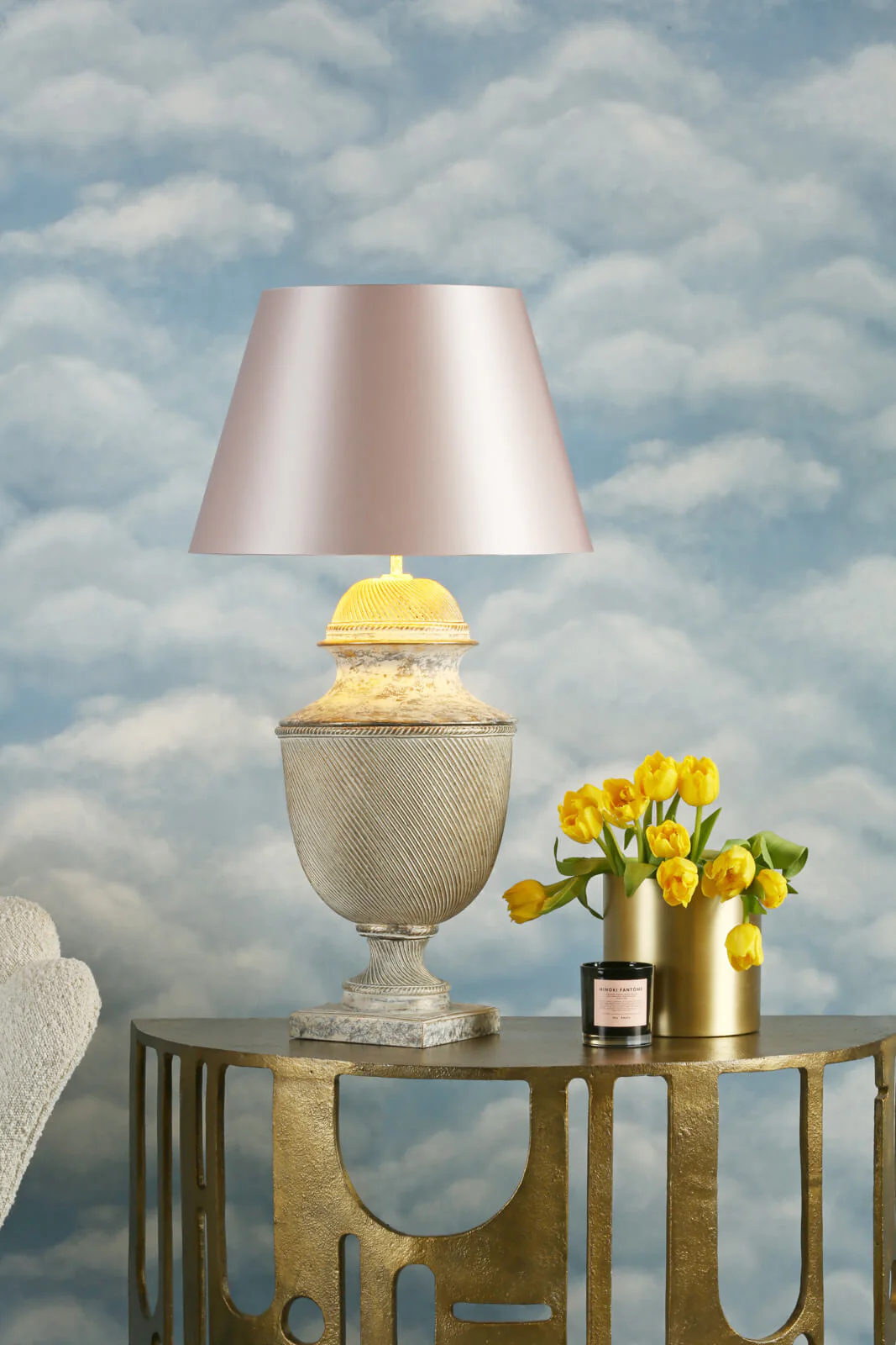 Lattice Table Lamp In Black & Gold/Cream & Gold, Base Only E27 - Image 15