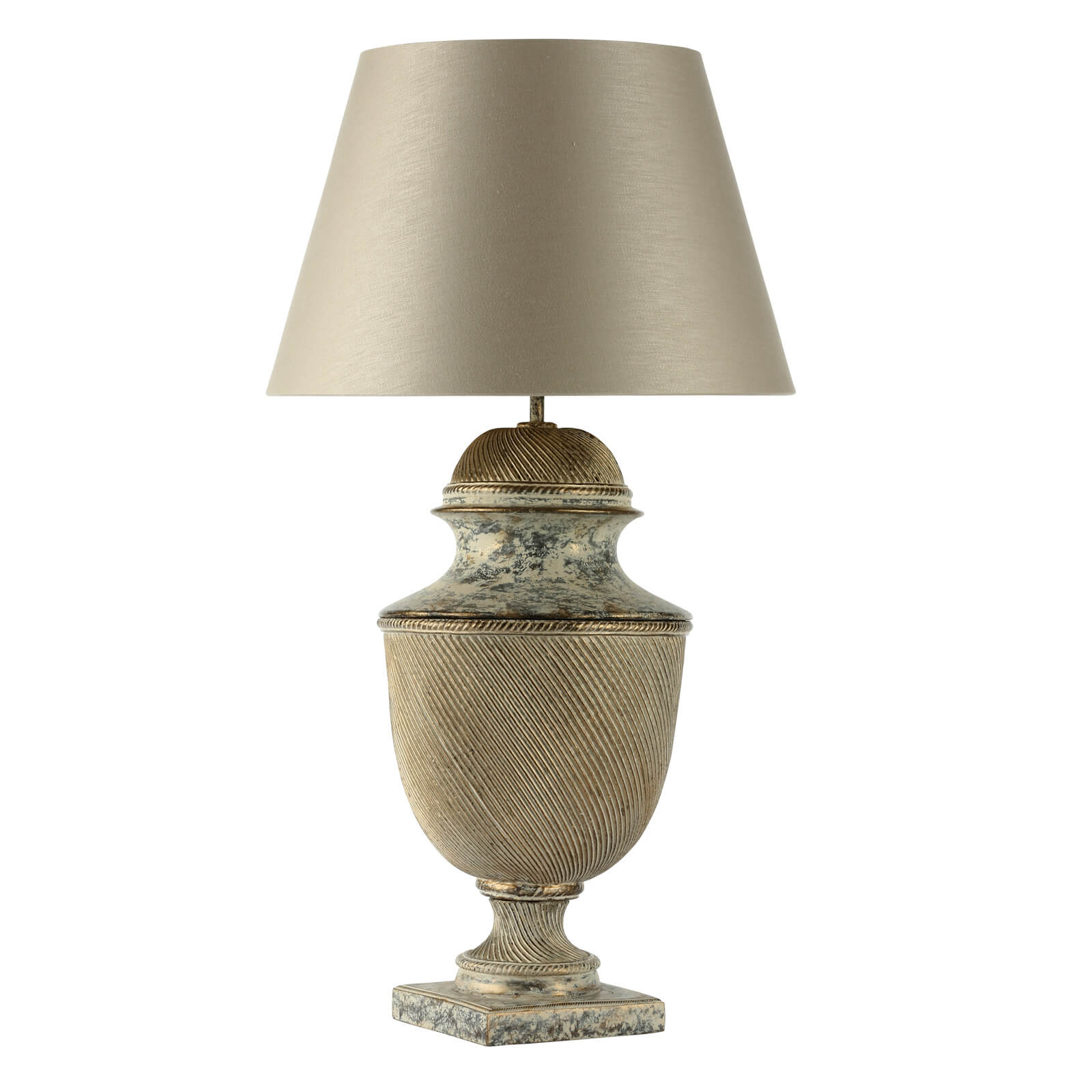 Lattice Table Lamp In Black & Gold/Cream & Gold, Base Only E27 - Image 2