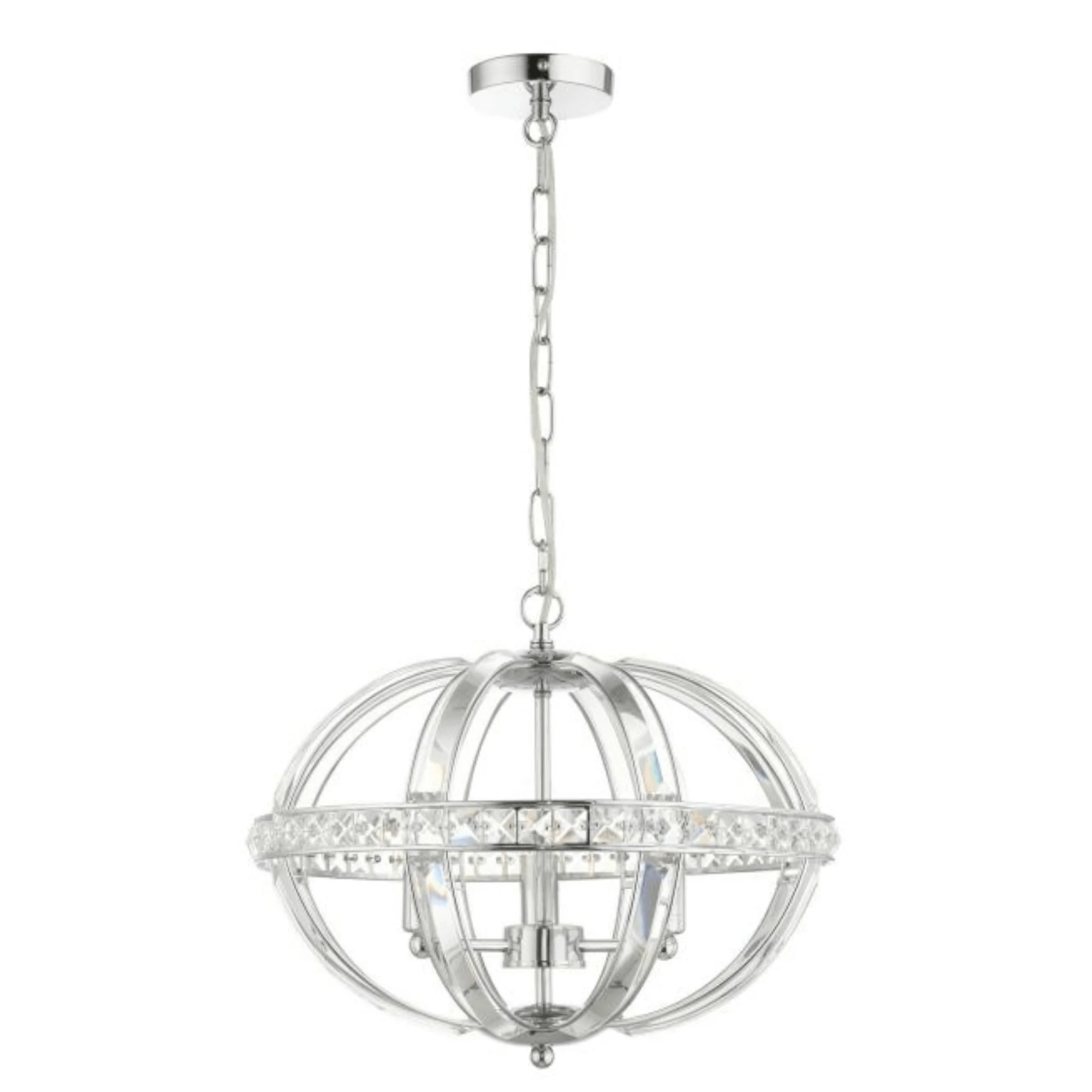 Laura 3/5Lt Oval Centre Ceiling Light- Polished Chrome Finish - Image 2