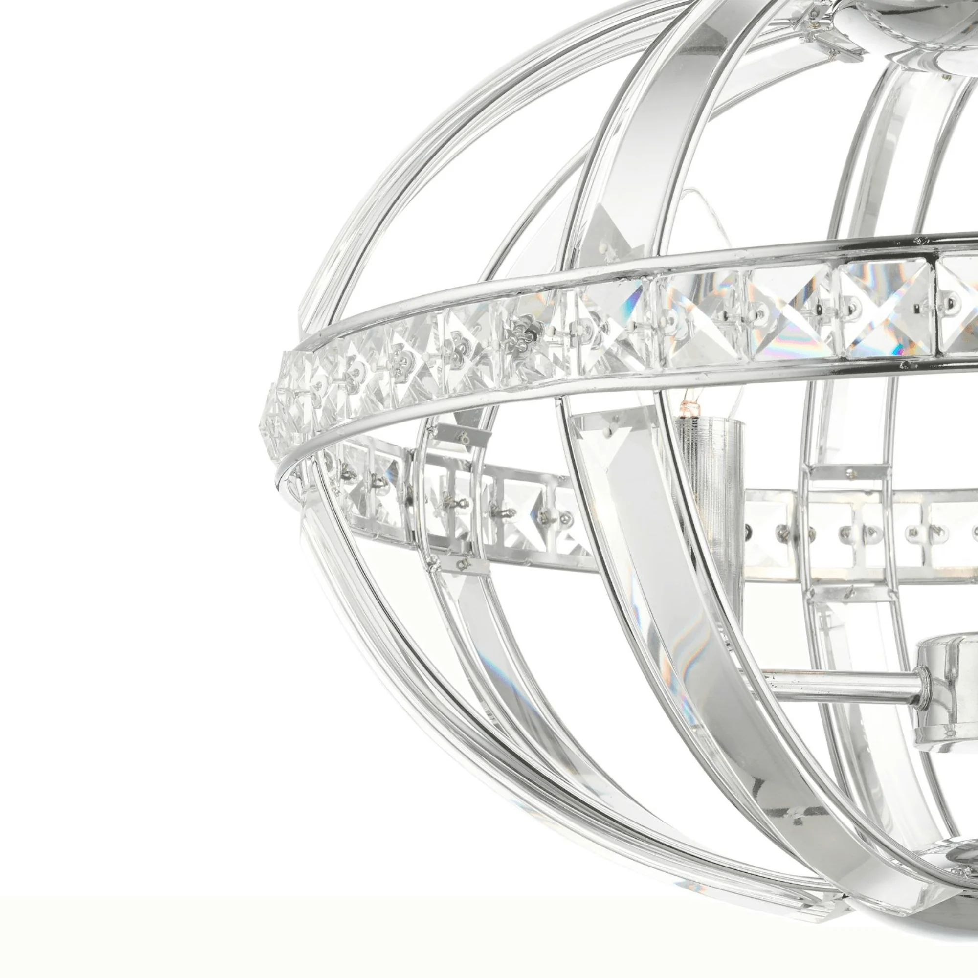 Laura 3/5Lt Oval Centre Ceiling Light- Polished Chrome Finish - Image 3