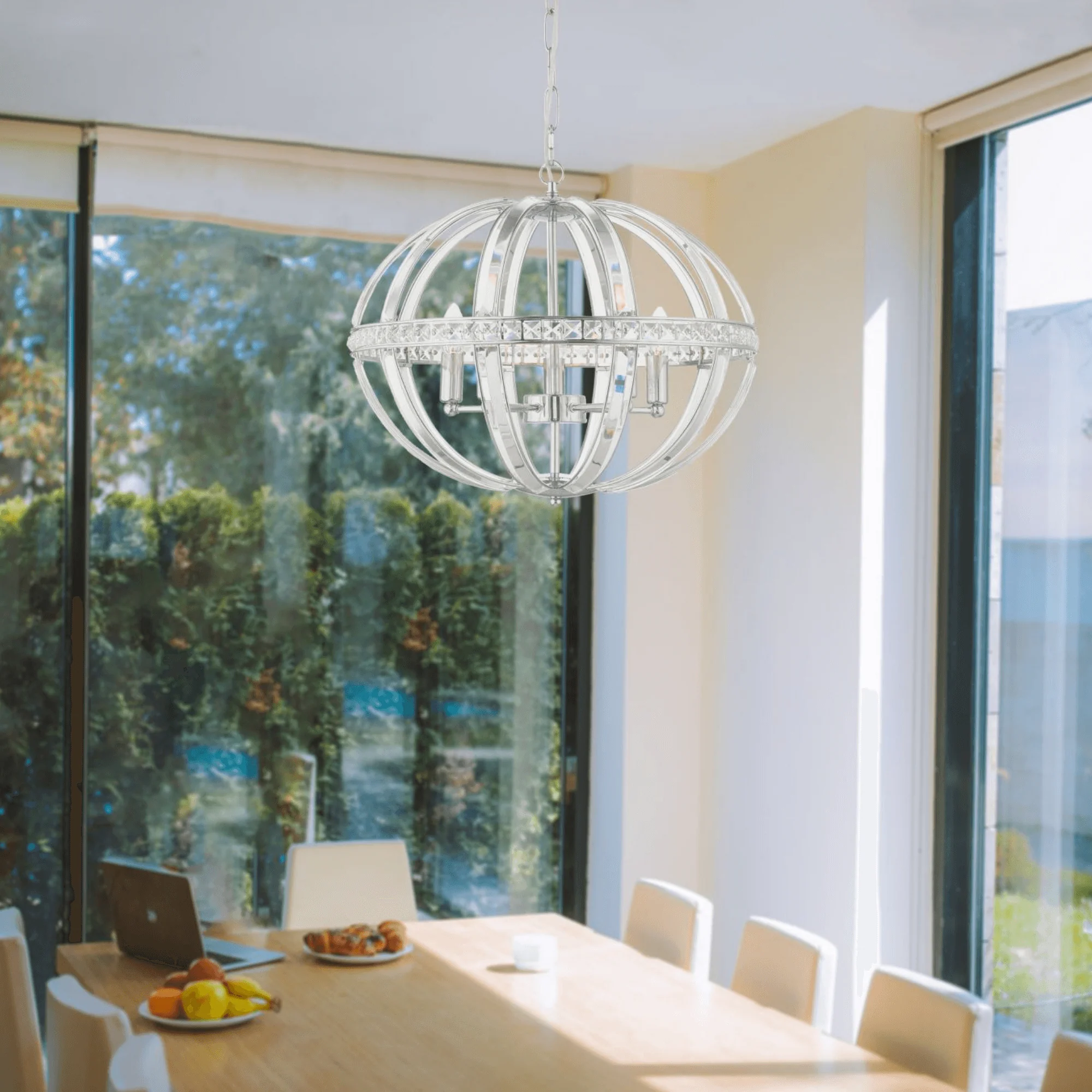 Laura 3/5Lt Oval Centre Ceiling Light- Polished Chrome Finish - Image 5