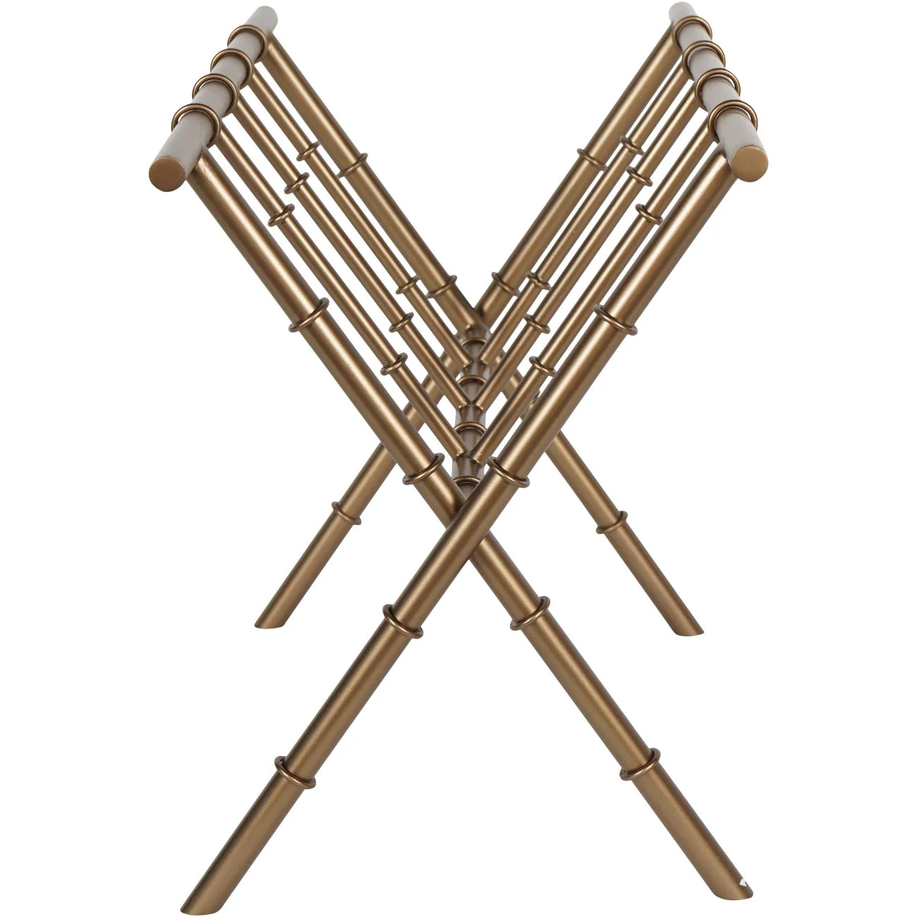 Antique Brass Bamboo Finish Magazine Rack - Image 3