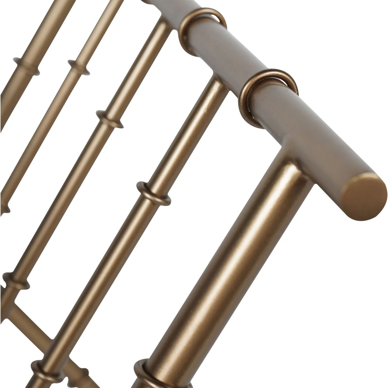 Antique Brass Bamboo Finish Magazine Rack - Image 4