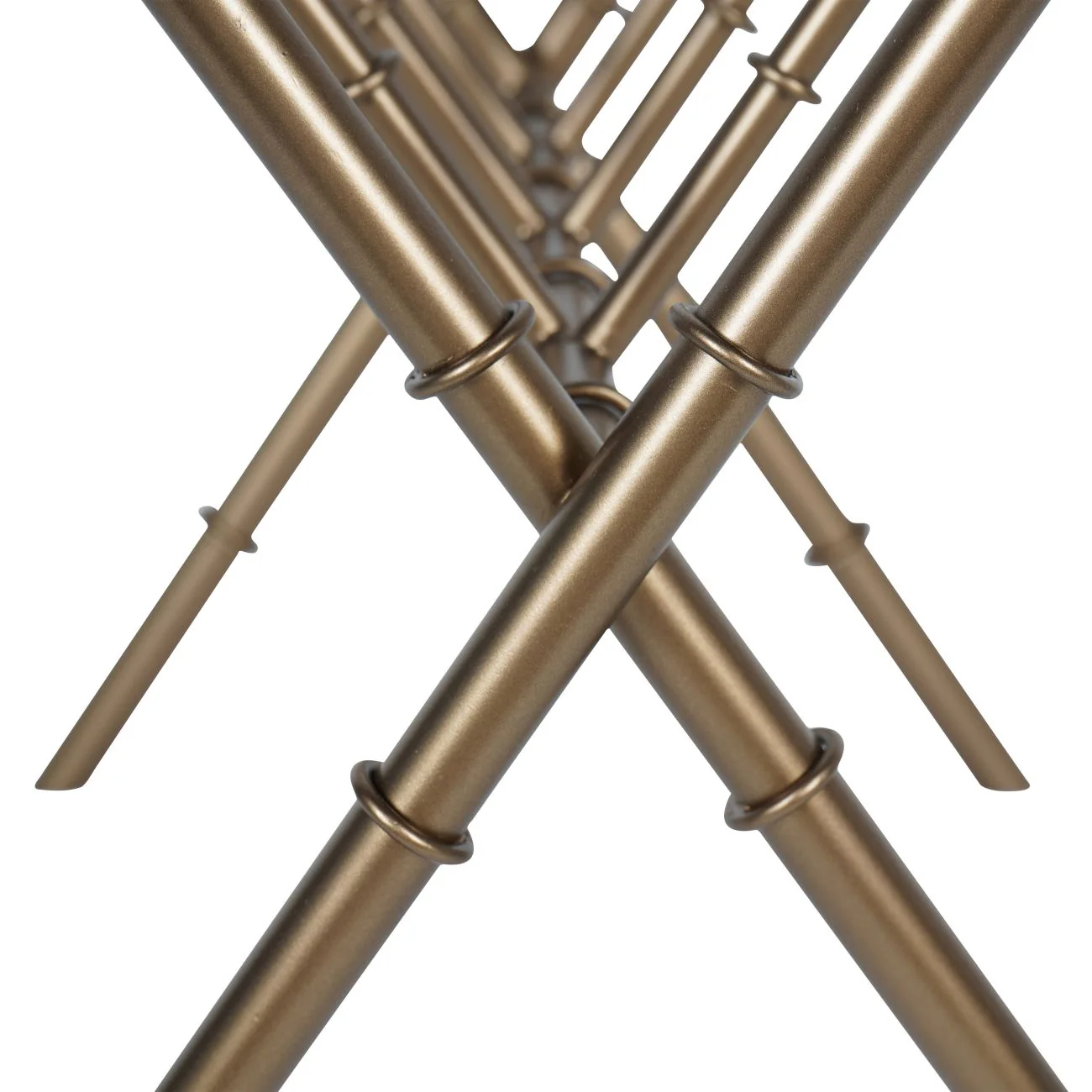 Antique Brass Bamboo Finish Magazine Rack - Image 5