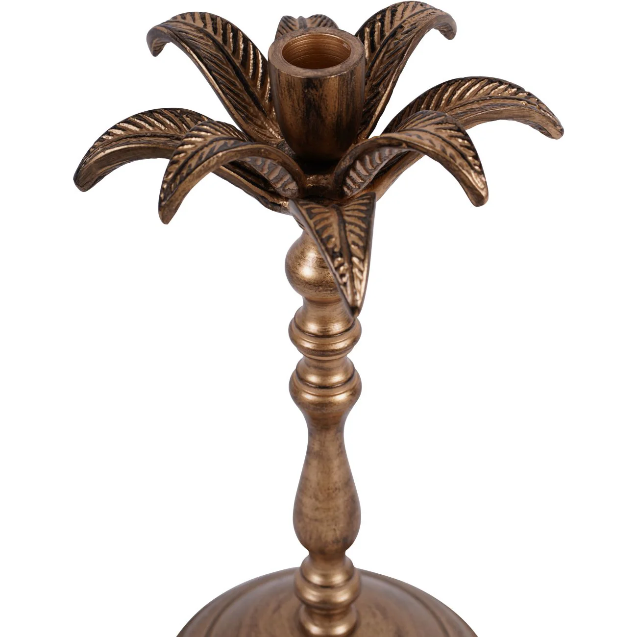 Antique Brass Palm Tree Candlestick - Large/Small - Image 10
