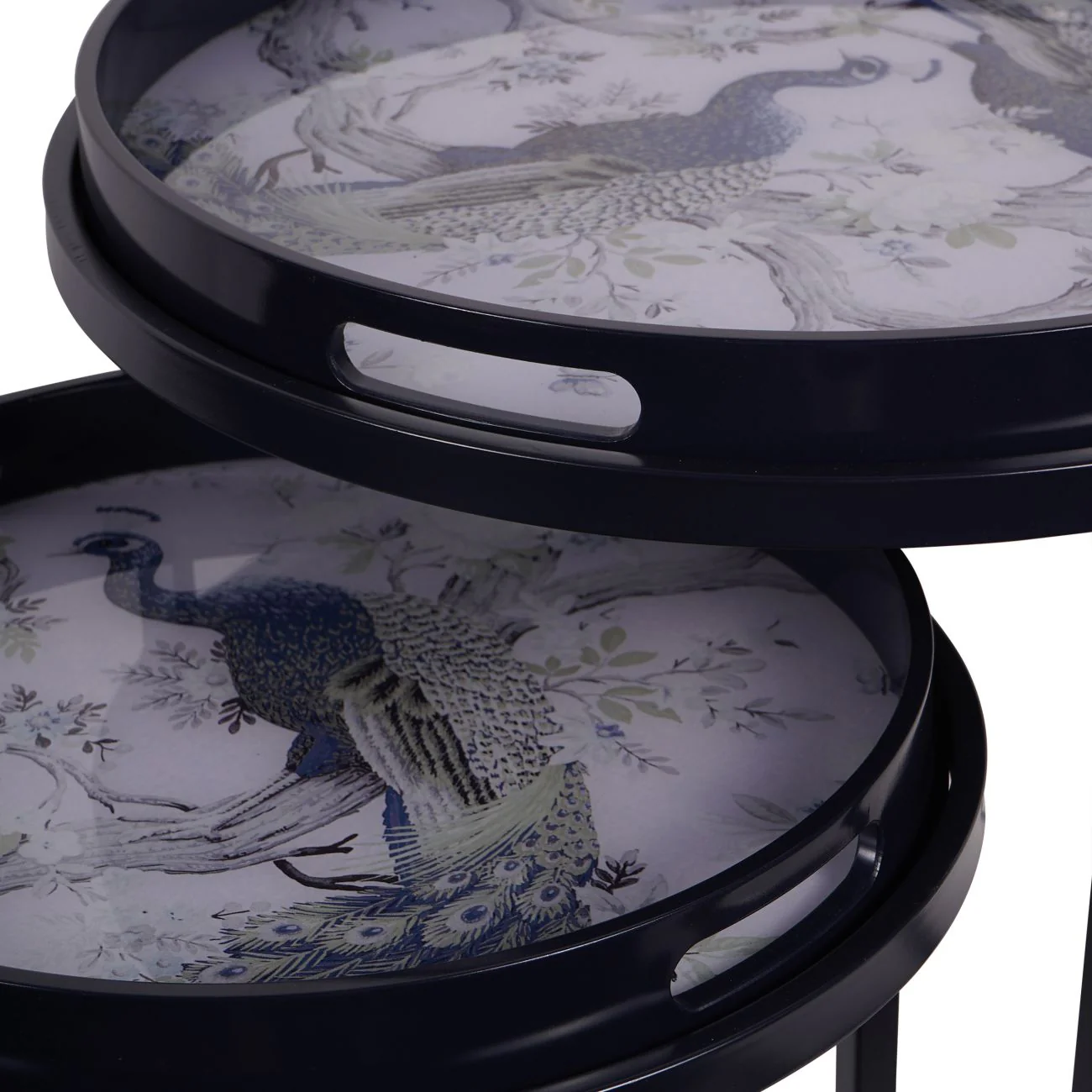 Belvedere Peacock Set Of 2 Side Tray Tables - Image 3