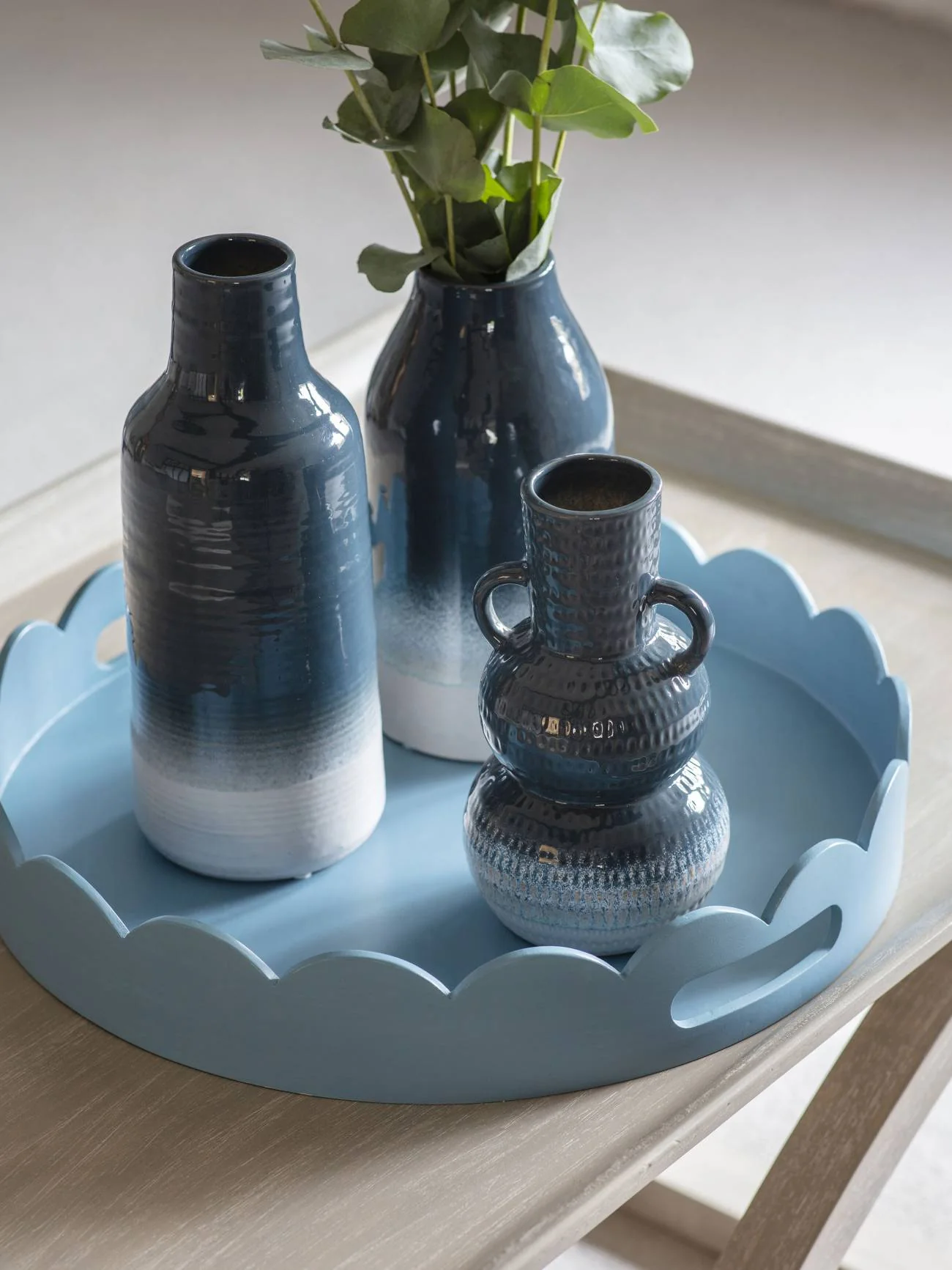 Blue Laneham Stoneware Vase - Large/Med/Small - Image 5