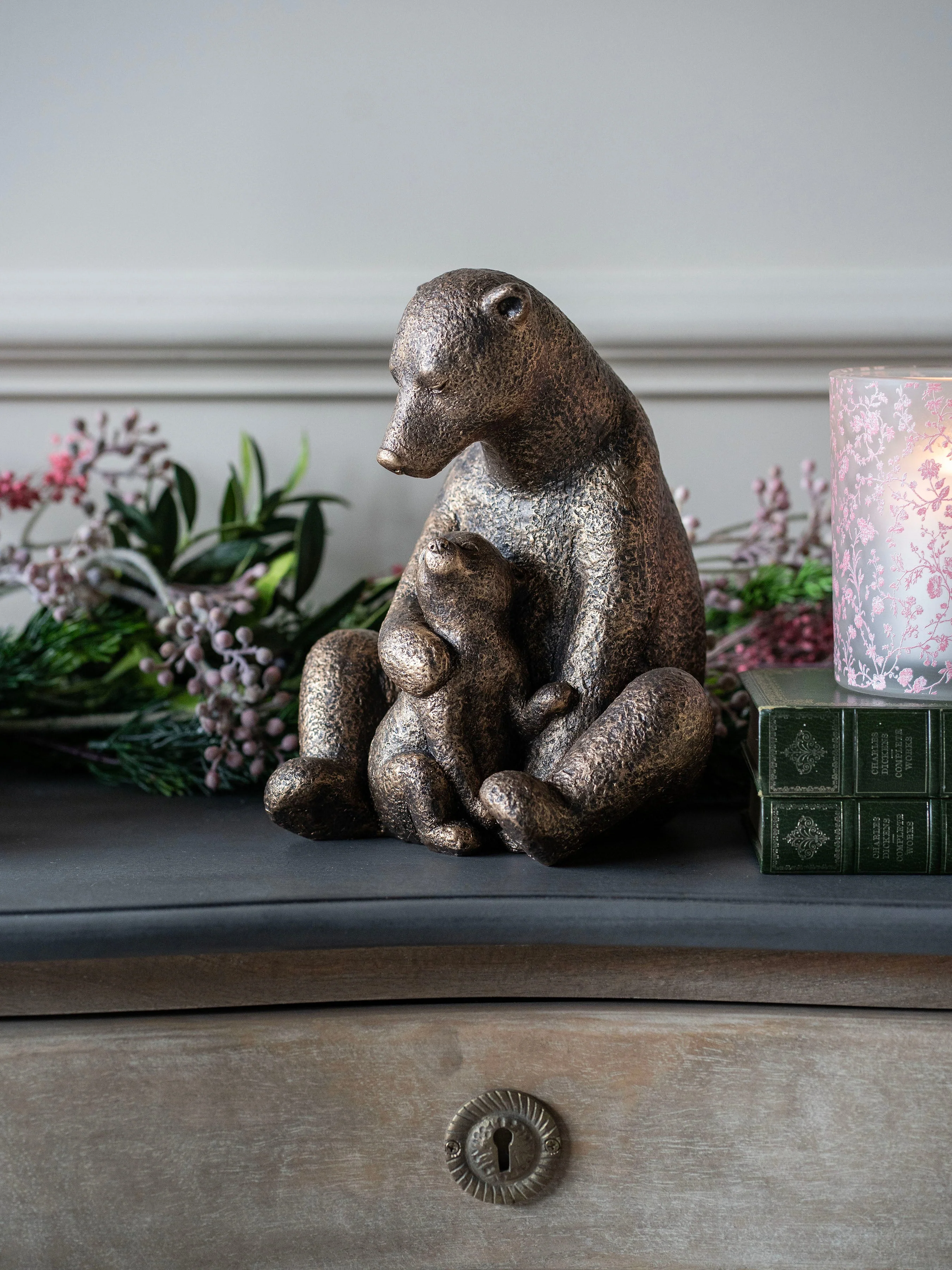 Bronze Bear with Cub Sculpture - Image 6
