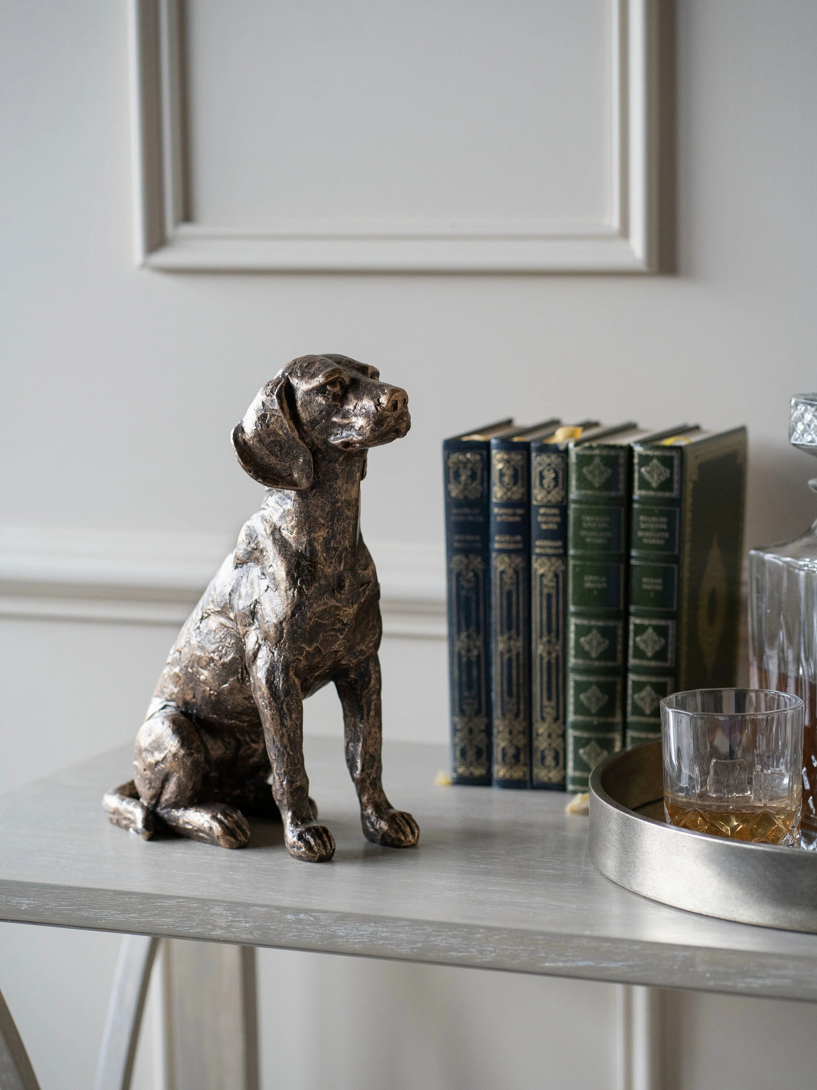 Bronze Sitting Dog Sculpture - Large/Small - Image 6