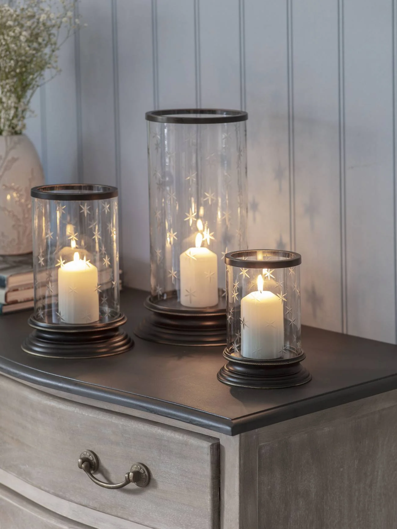 Dark Bronze Cleverton Hurricane Lamp - Large/Medium/Small - Image 3