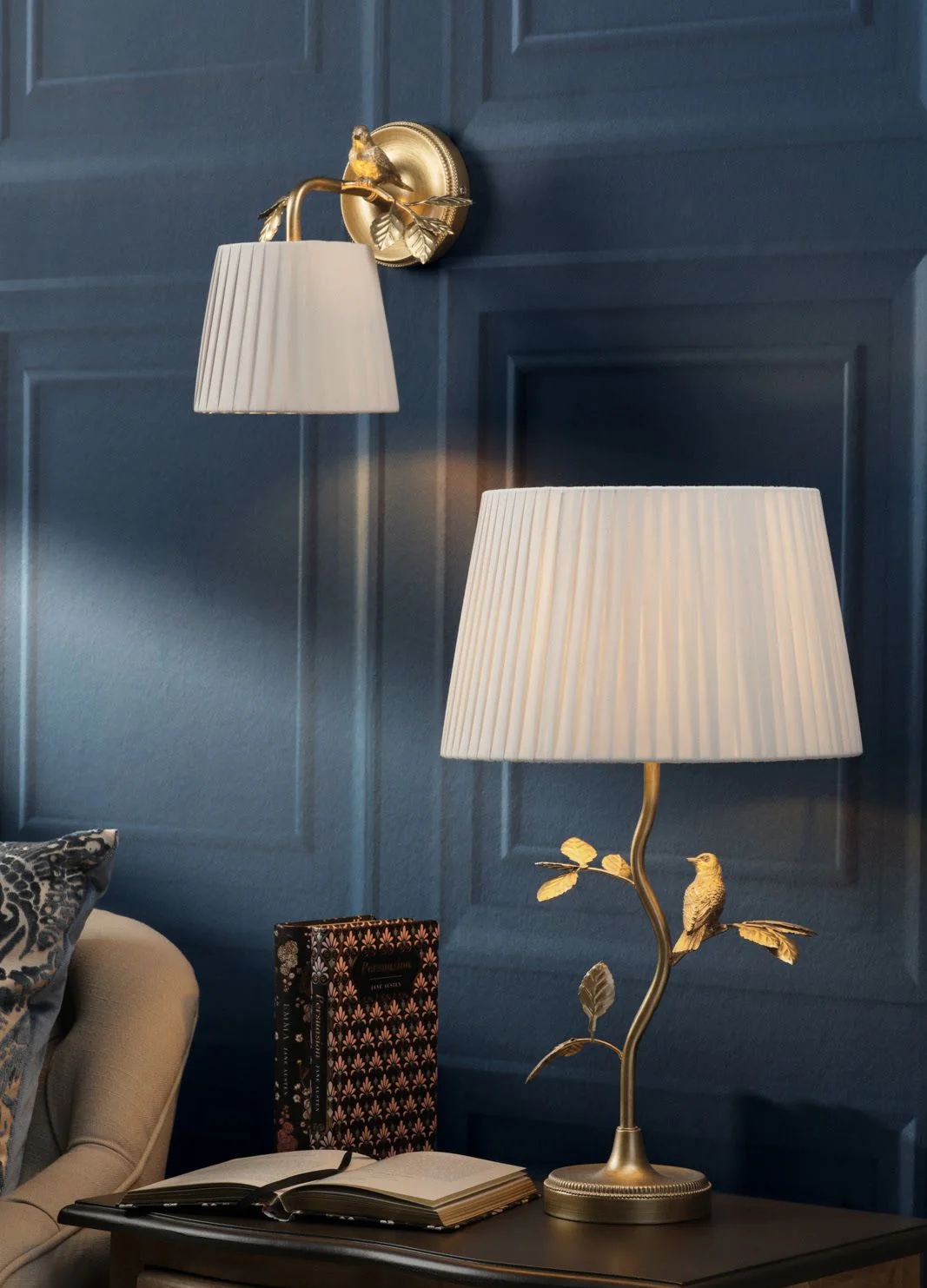 Egelton Wall Light Aged Brass With Shade - Image 8