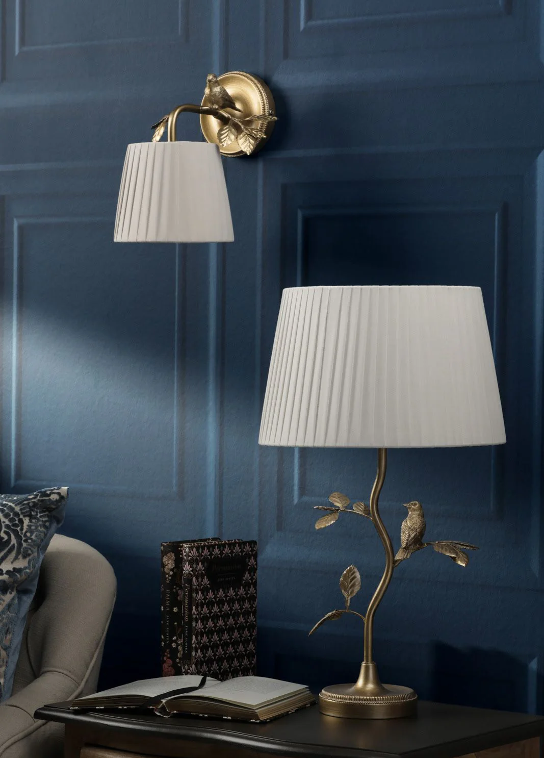 Egelton Wall Light Aged Brass With Shade - Image 9