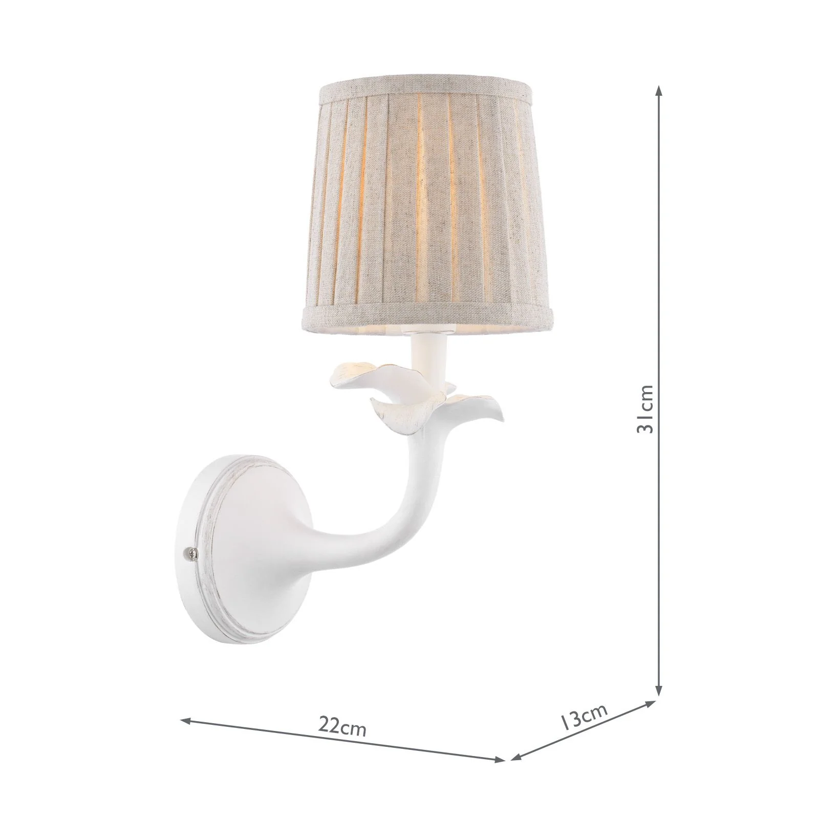 Eleni Wall Light Matt White With Shade - Image 7