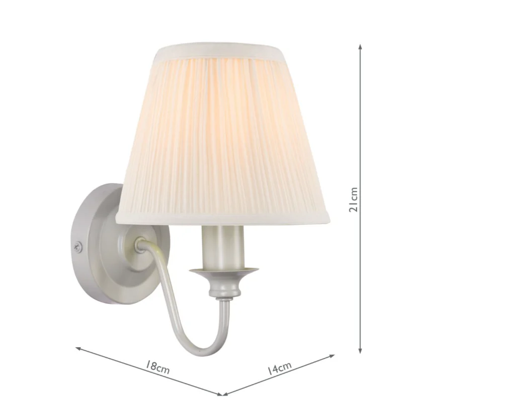 Laura Ashley Ellis Wall Light Grey With Shade - Image 2