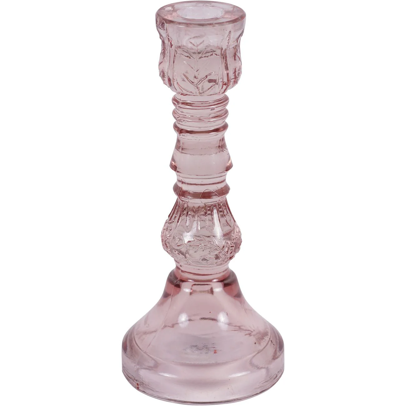 Glass Candlestick - Orange/Pink - Image 4
