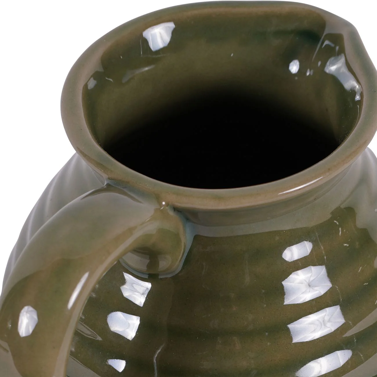 Green Harriston Stoneware Handle Vase - Image 4