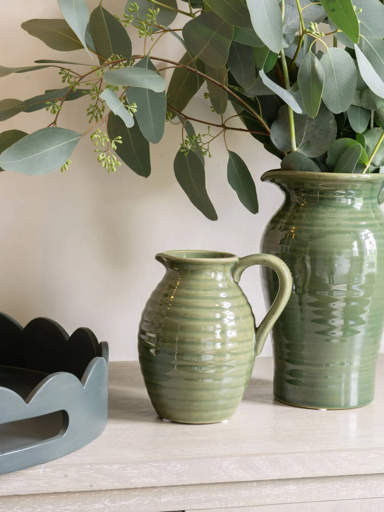 Green Harriston Stoneware Handle Vase - Image 5