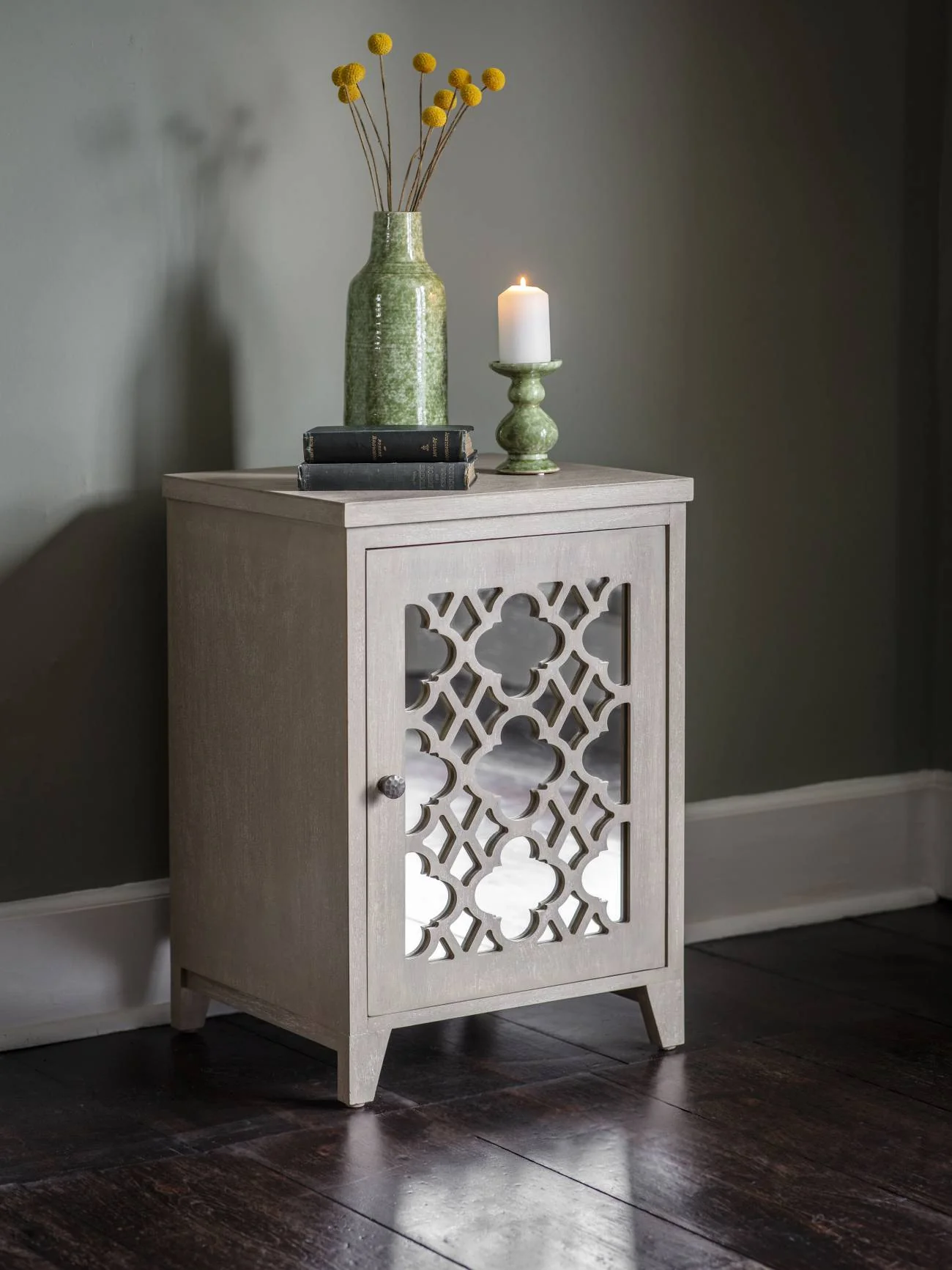 Grey Greystead Wooden Mirrored One Door Chest - Image 6