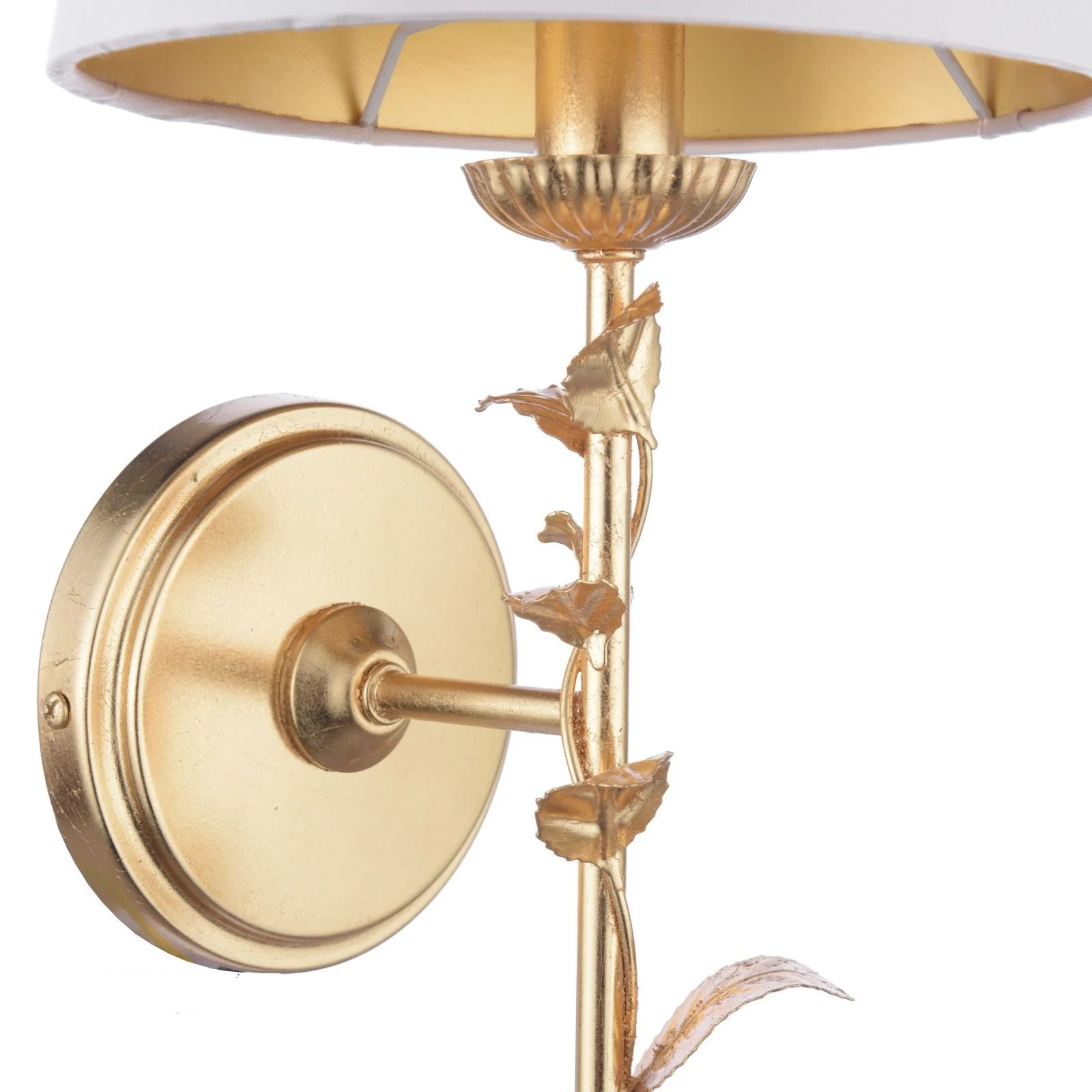 Halton Wall Light Distressed Gold Leaf With Shade - Image 2