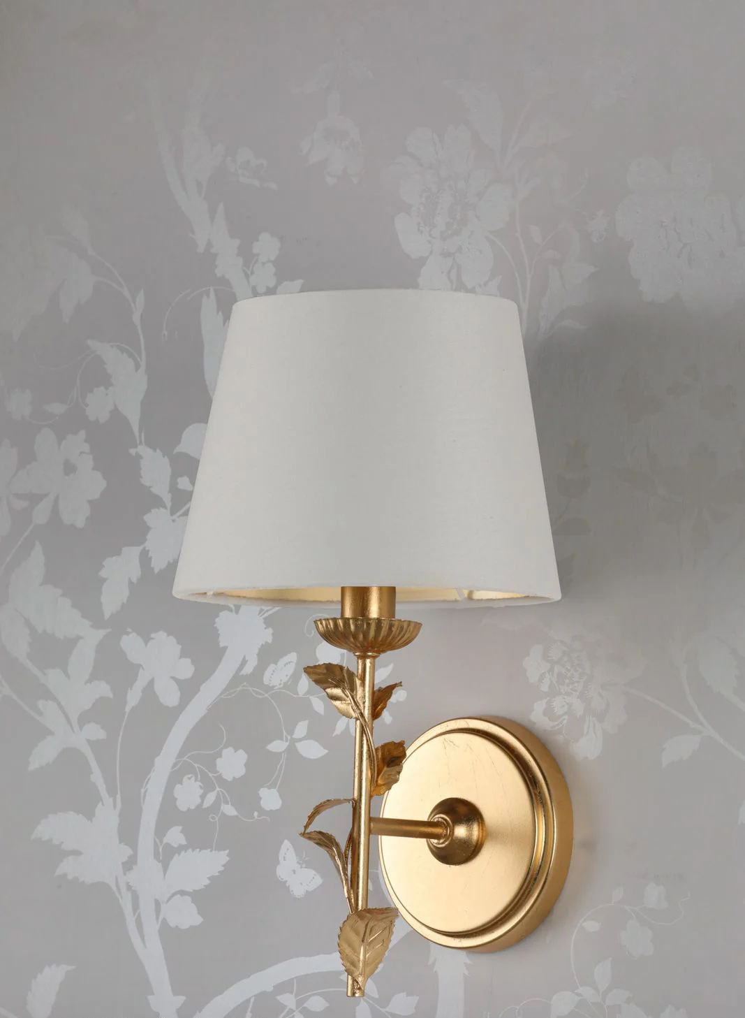 Halton Wall Light Distressed Gold Leaf With Shade - Image 4