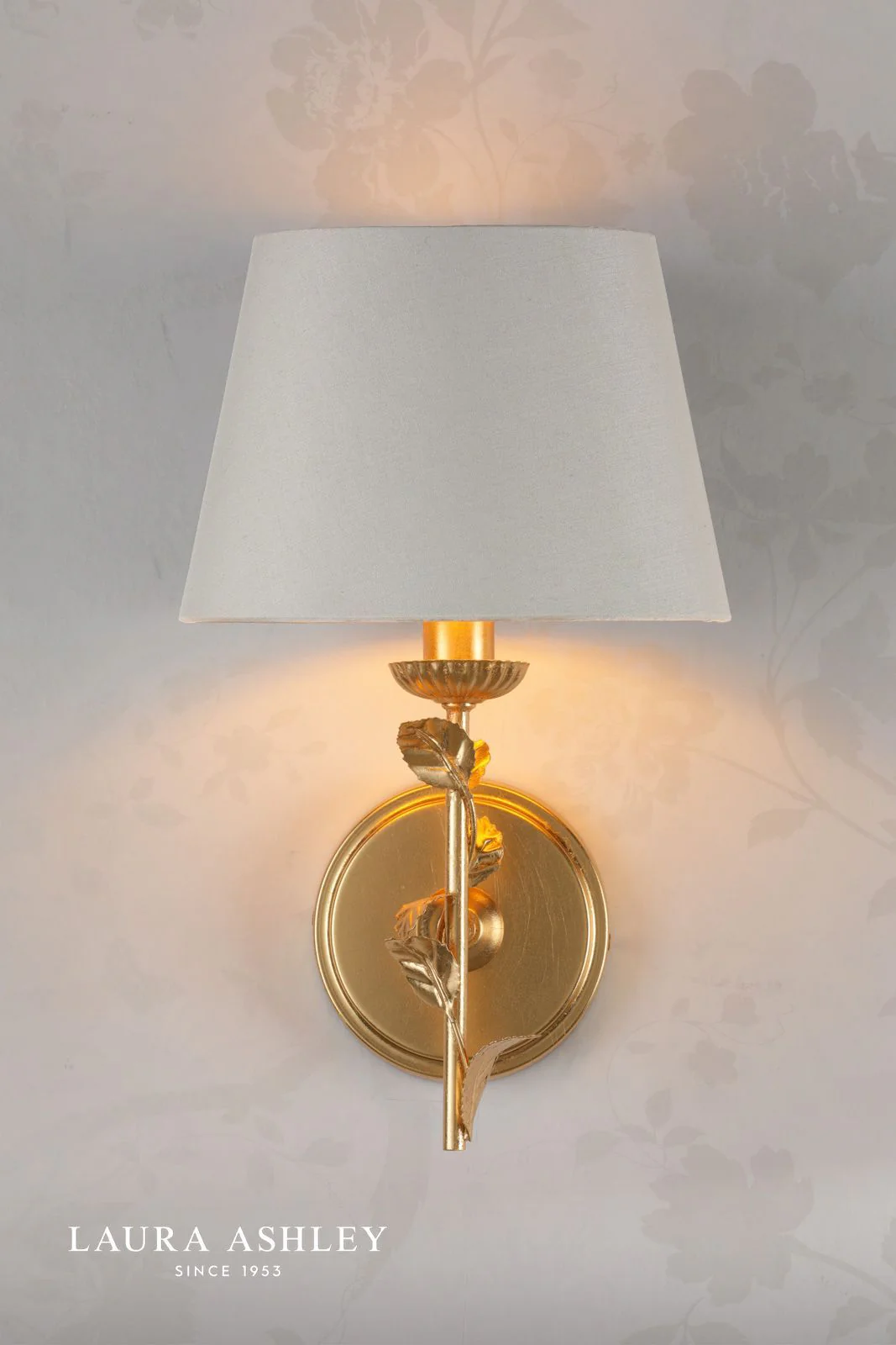 Halton Wall Light Distressed Gold Leaf With Shade - Image 5