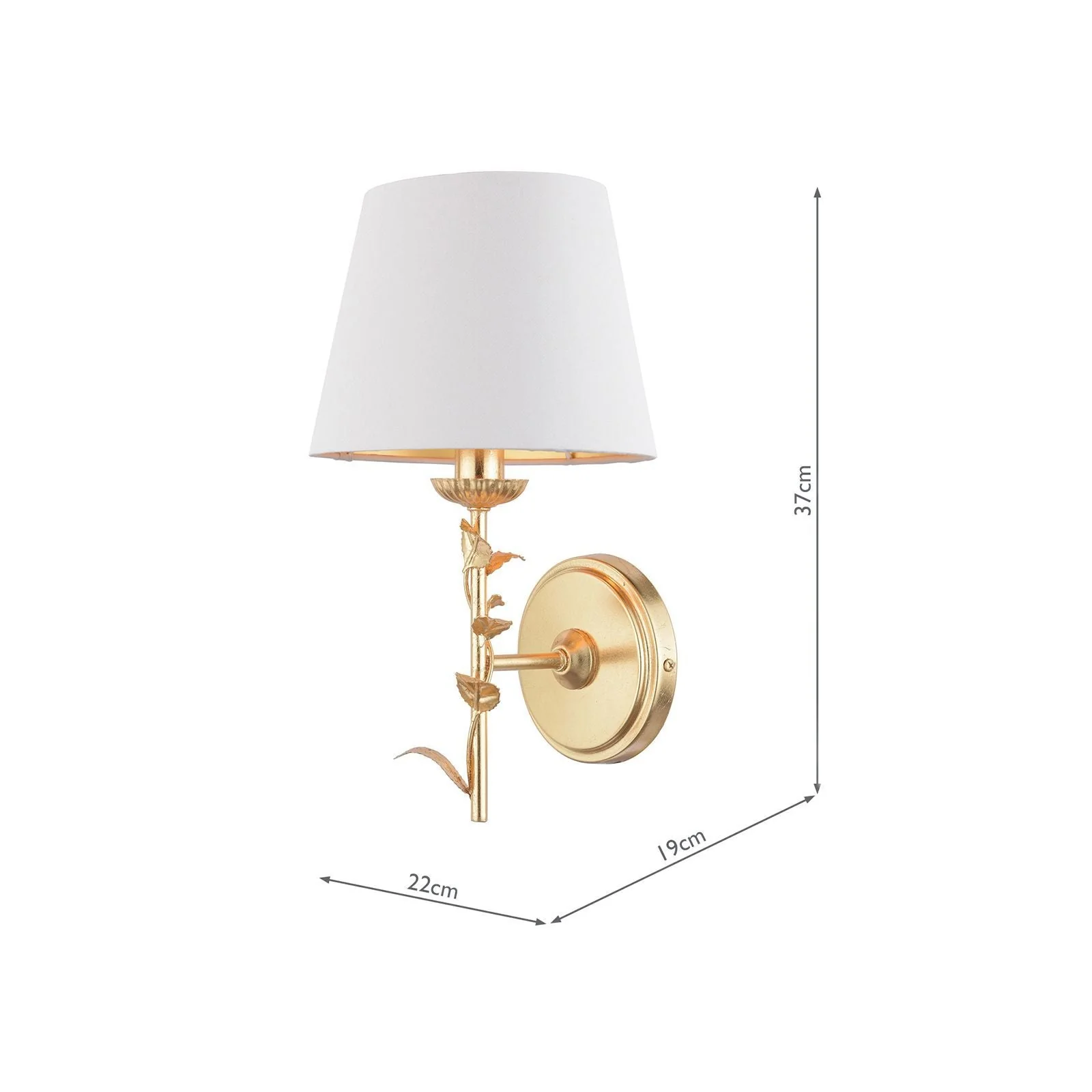 Halton Wall Light Distressed Gold Leaf With Shade - Image 6