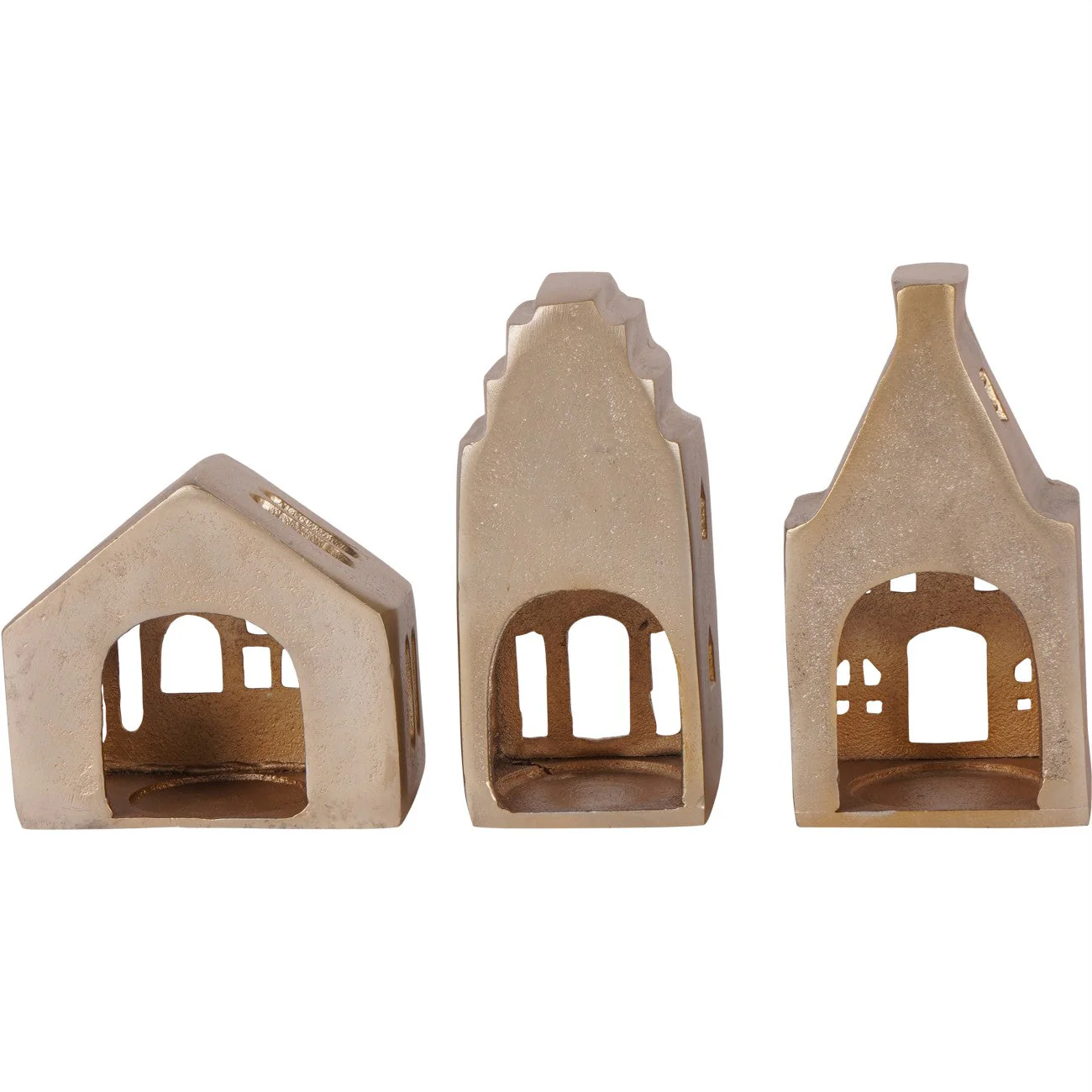 Hand Crafted House's Set of 3 - Gold/Silver - Image 3