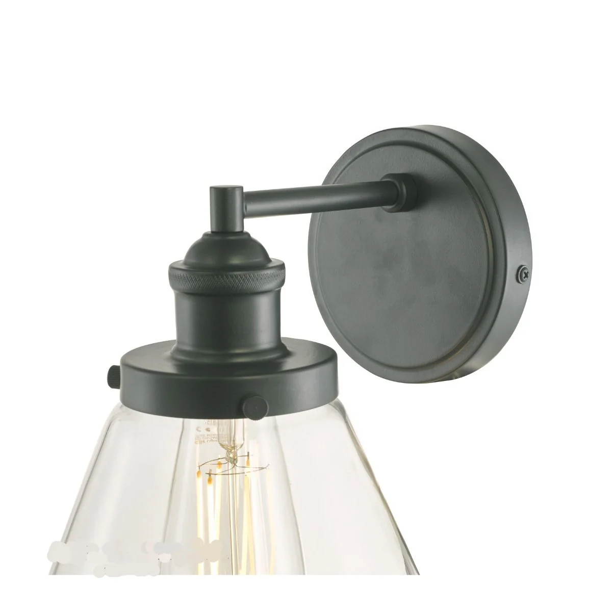 Isaac IP44 Outdoor Wall Light Charcoal/ Matt Grey Glass - Image 2