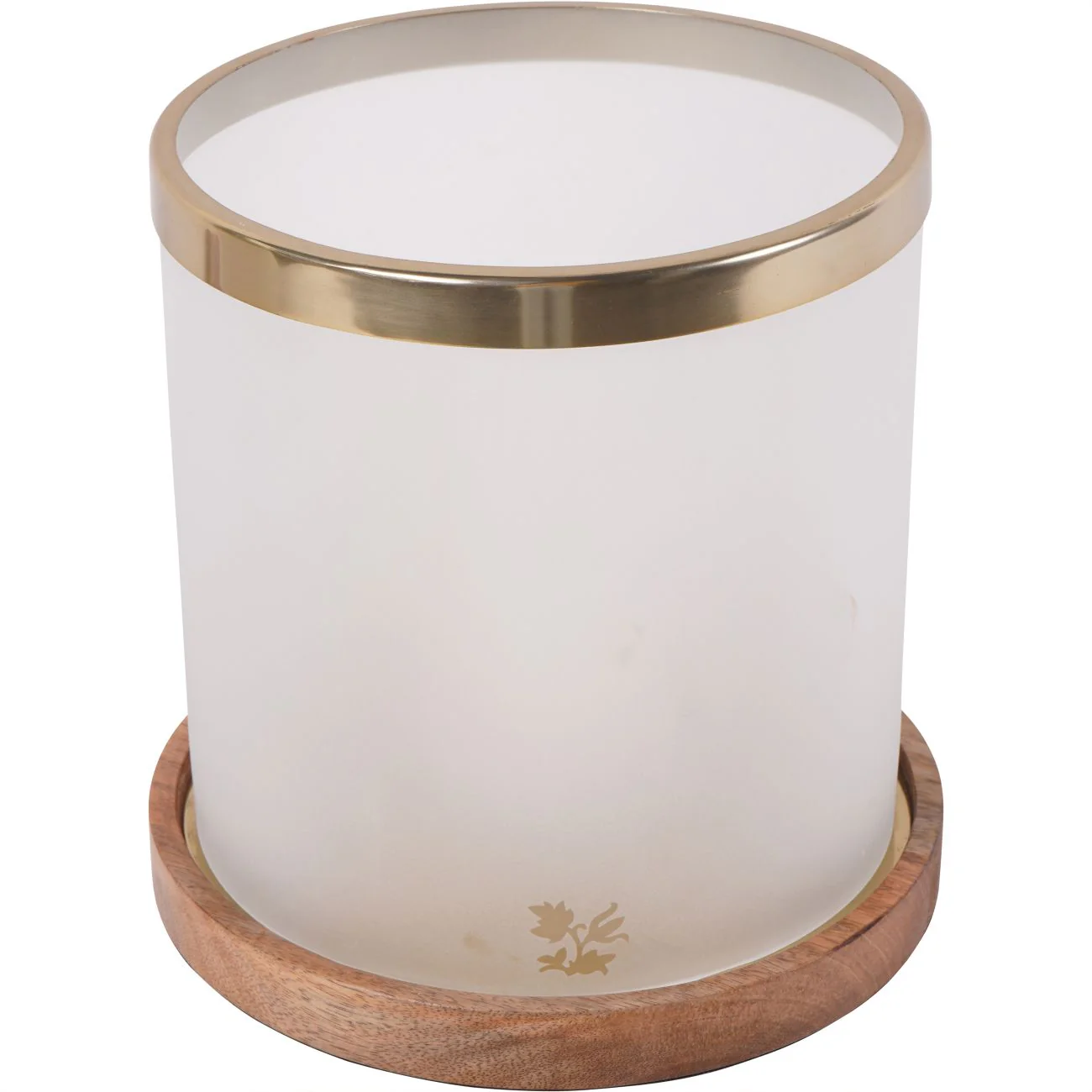 Large Frosted Glass Hurricane - Image 2