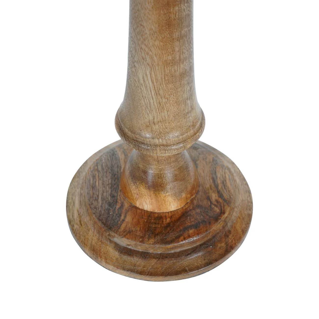 Large Wooden Pedestal Hurricane with Frosted Glass - Image 4