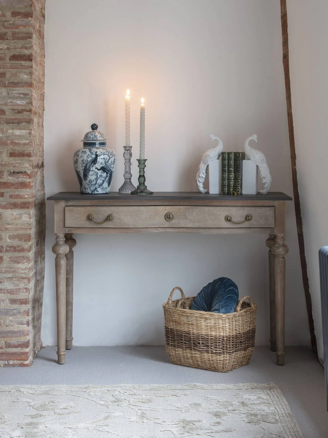 Light Grey Glass Candlestick - Image 3
