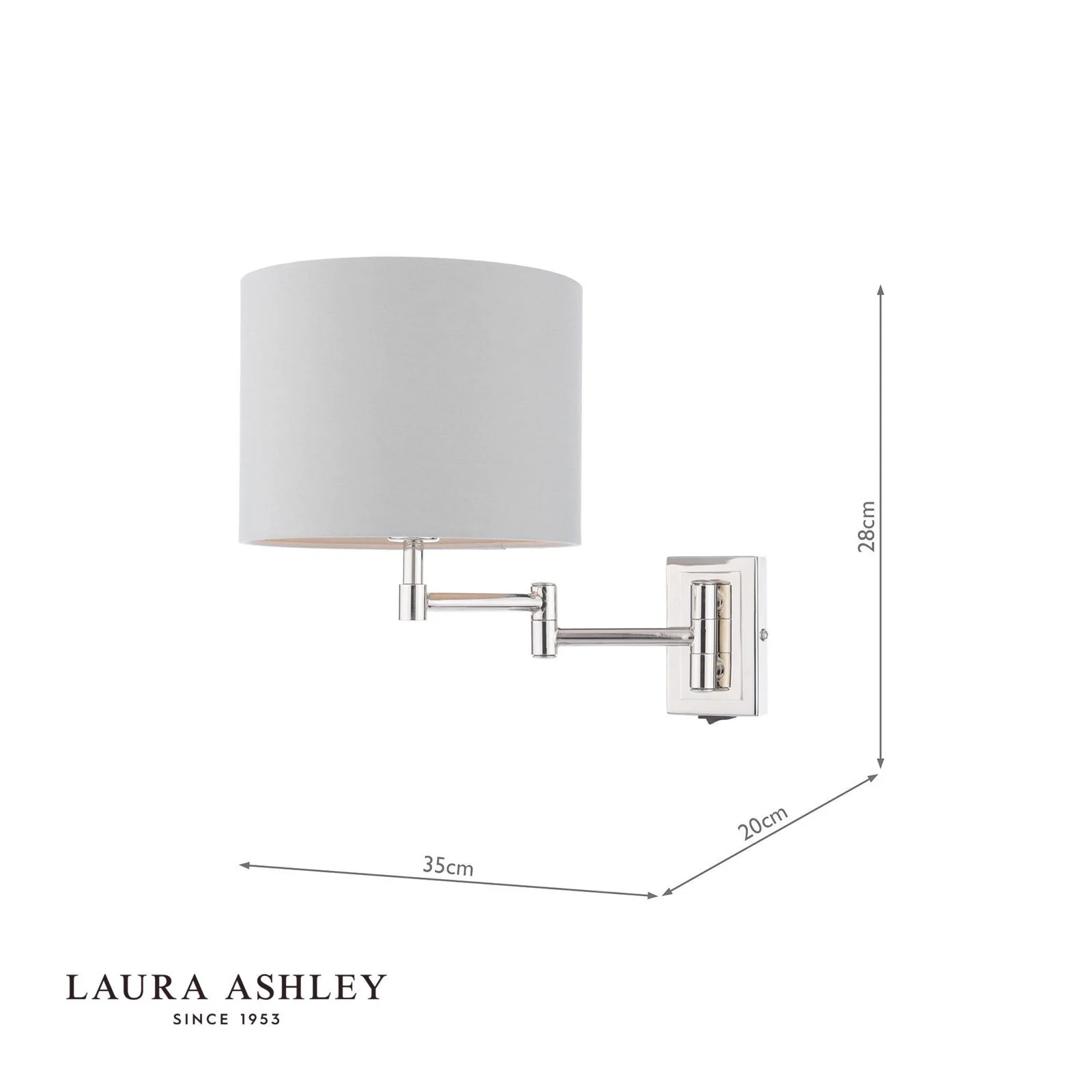 Marlowe Wall Light Polished Nickel With Shade - Image 7