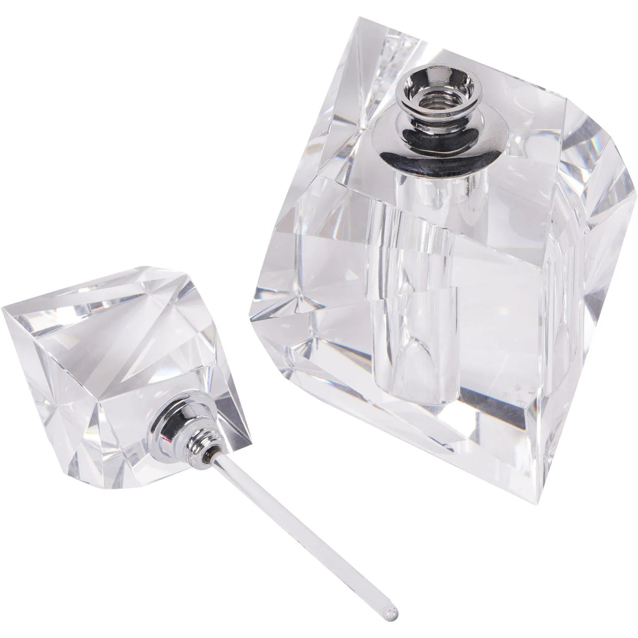 Morcott Glass Faceted Decorative Bottle 12.5cm - Image 3