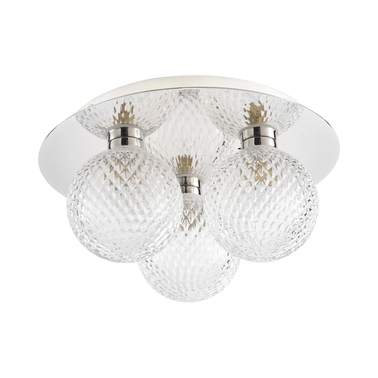 Prague 3lt Flush Bathroom Light Polished Chrome/Satin Brass Glass IP44 - Image 2