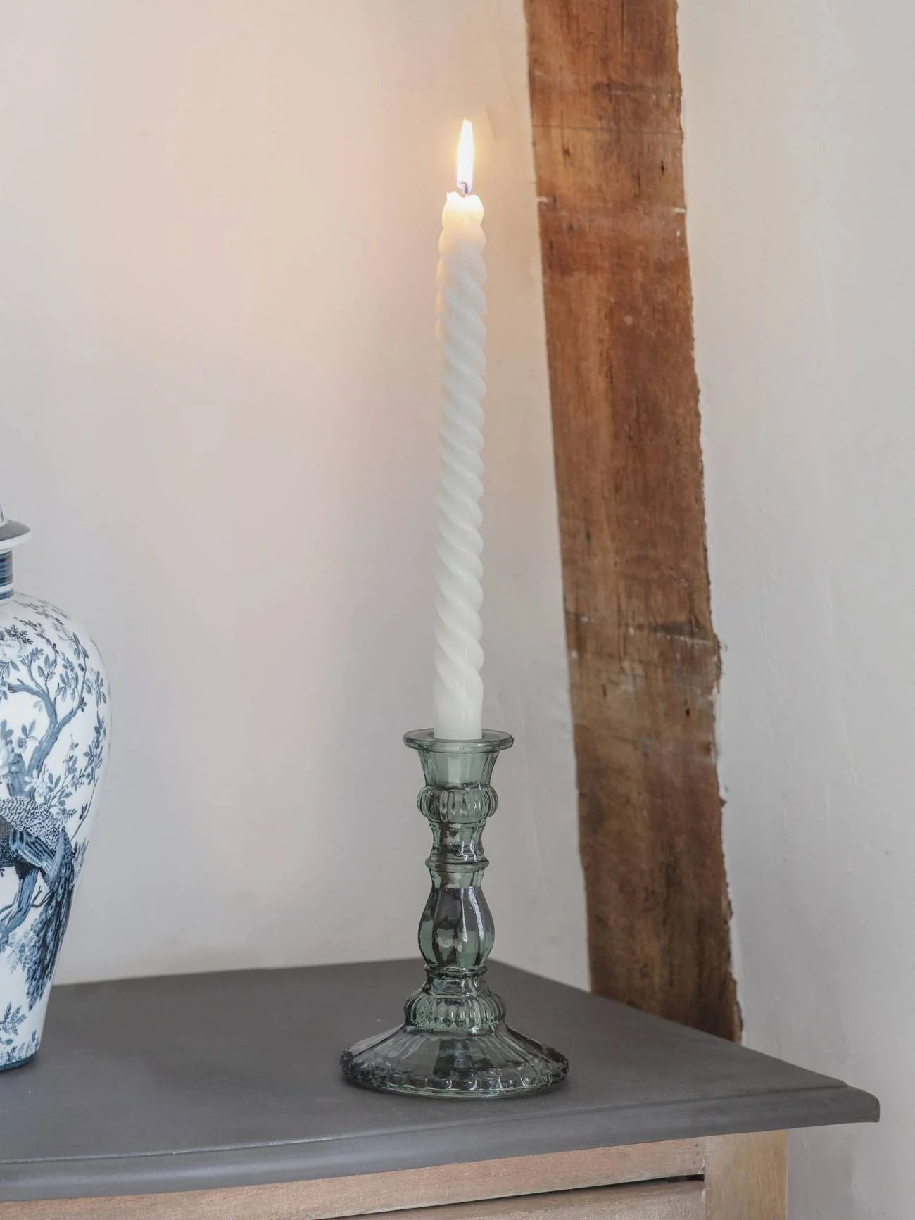 Sea Green Glass Candlestick - Image 3