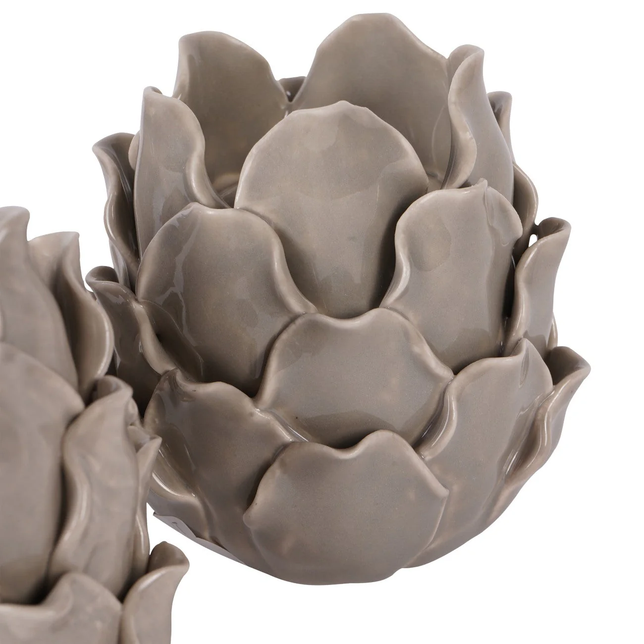 Set of 3 Dark Dove Grey Larkhill Artichoke Tealight Holders - Image 4