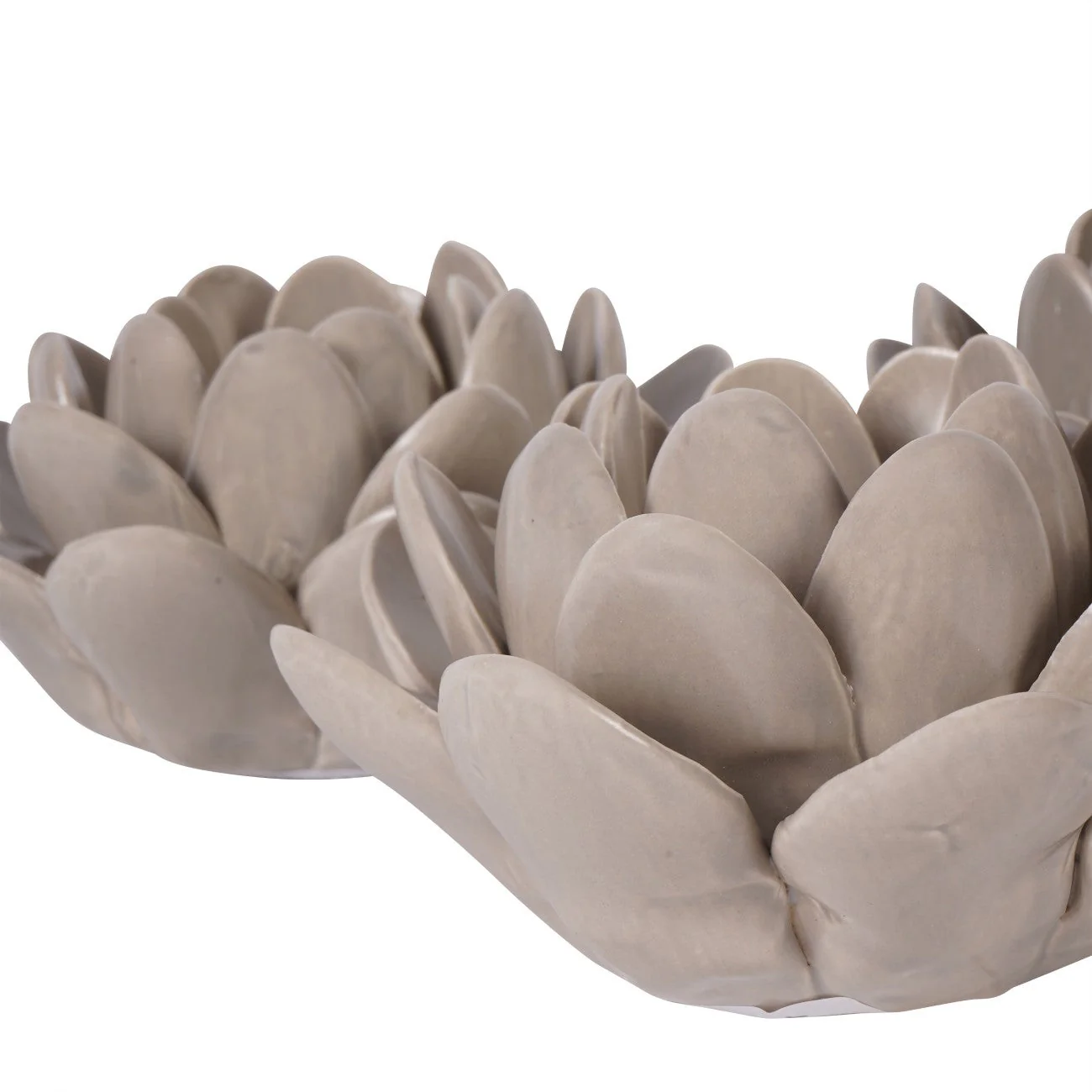 Set of 3 Dark Dove Grey Larkhill Lotus Tealight Holders - Image 4