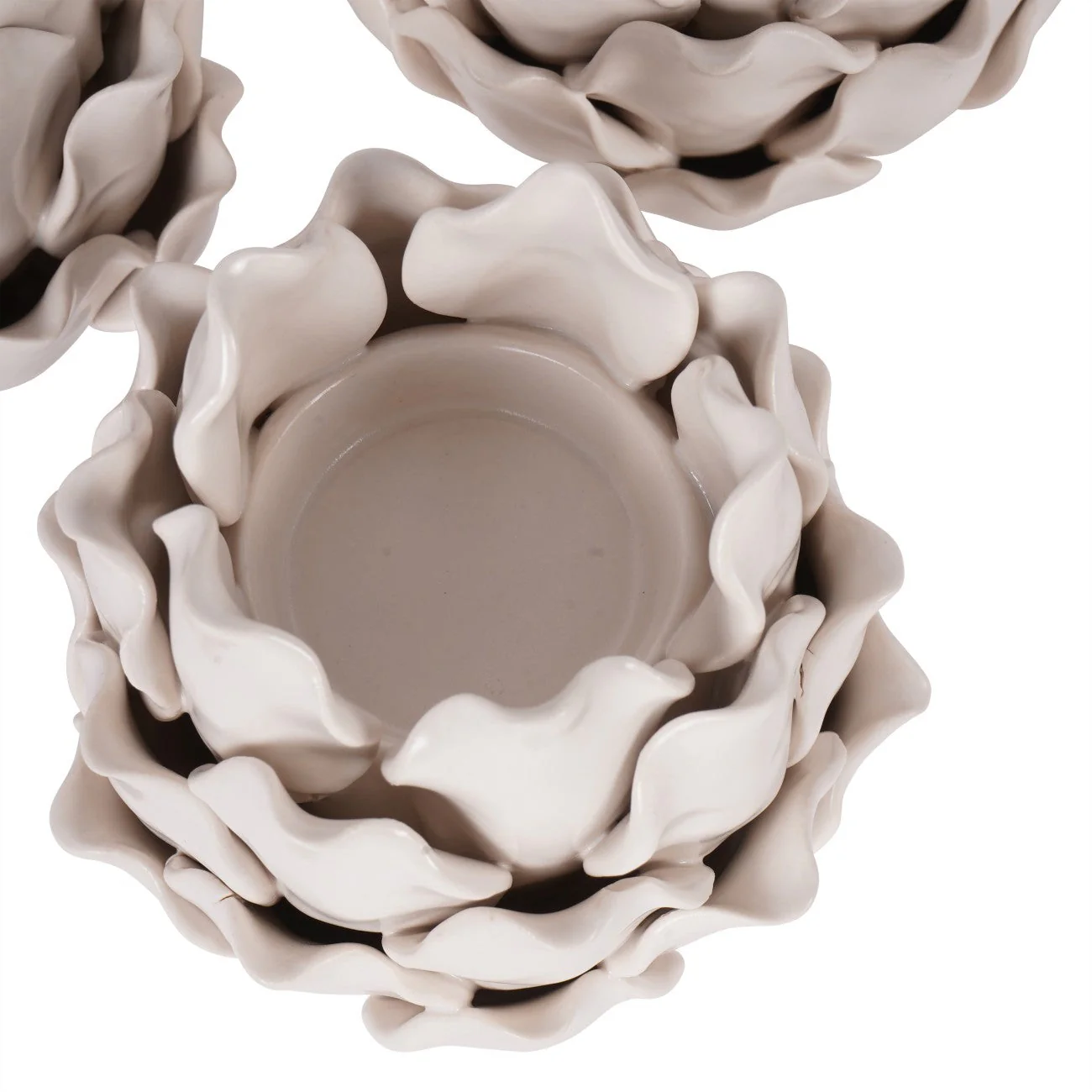 Set of 3 Off White Larkhill Artichoke Tealight Holders - Image 5